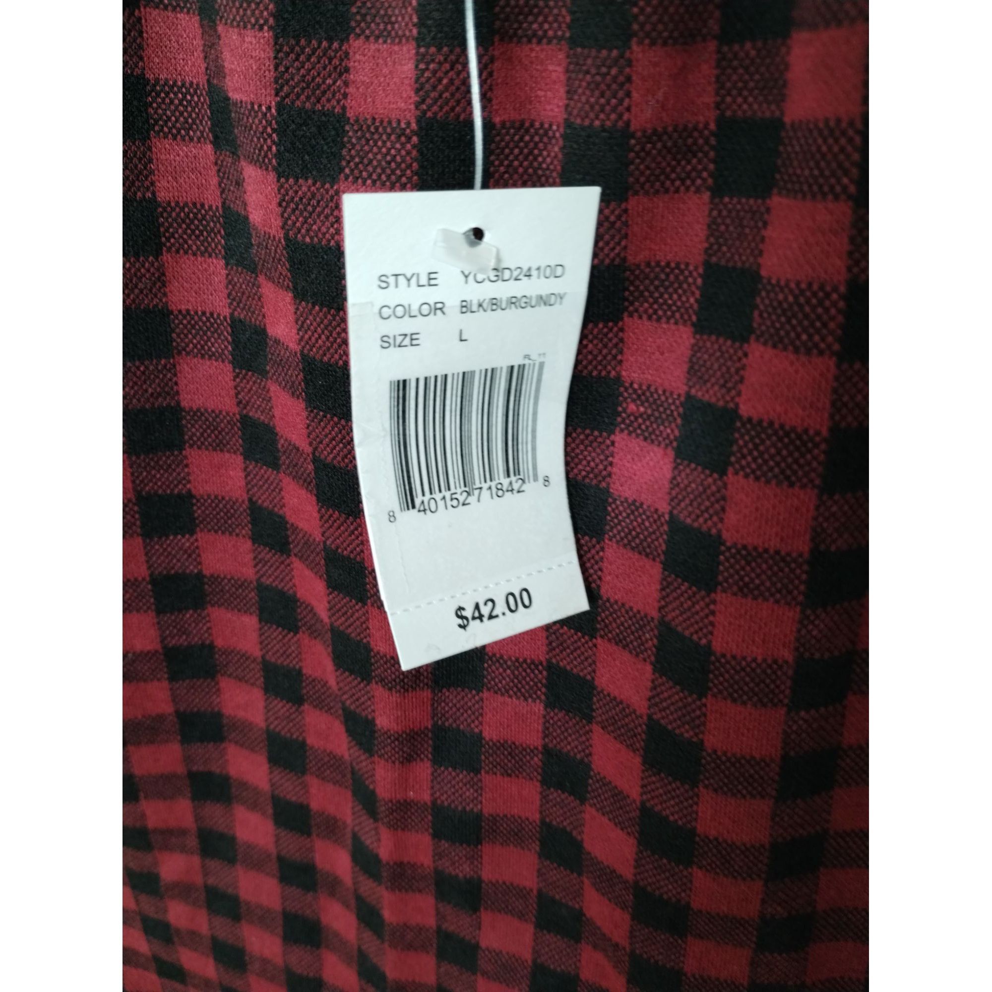 Other Good Luck Gem Juniors Large Burgundy and Black Plaid Shift D Size L / US 10 / IT 46 - 4 Thumbnail