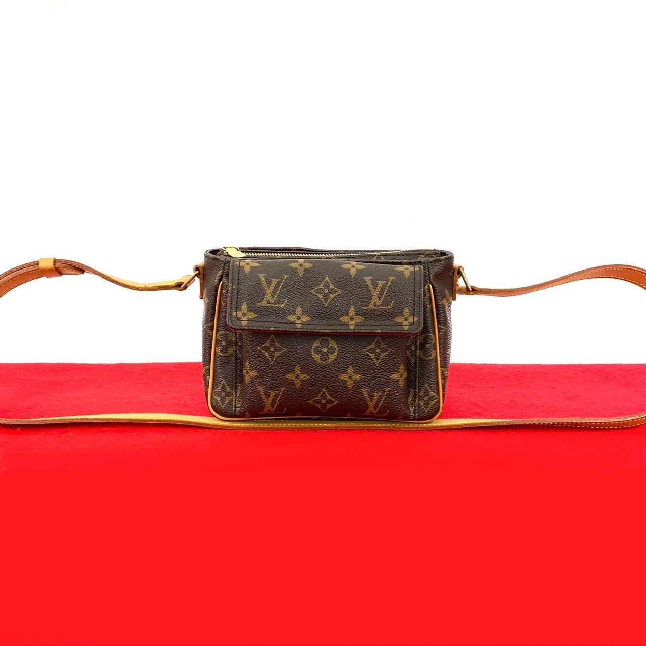 Louis Vuitton Louis Vuitton Vivacite Monogram Leather Shoulder Bag Canvas Shoulder Bag DUTY FREE for USA