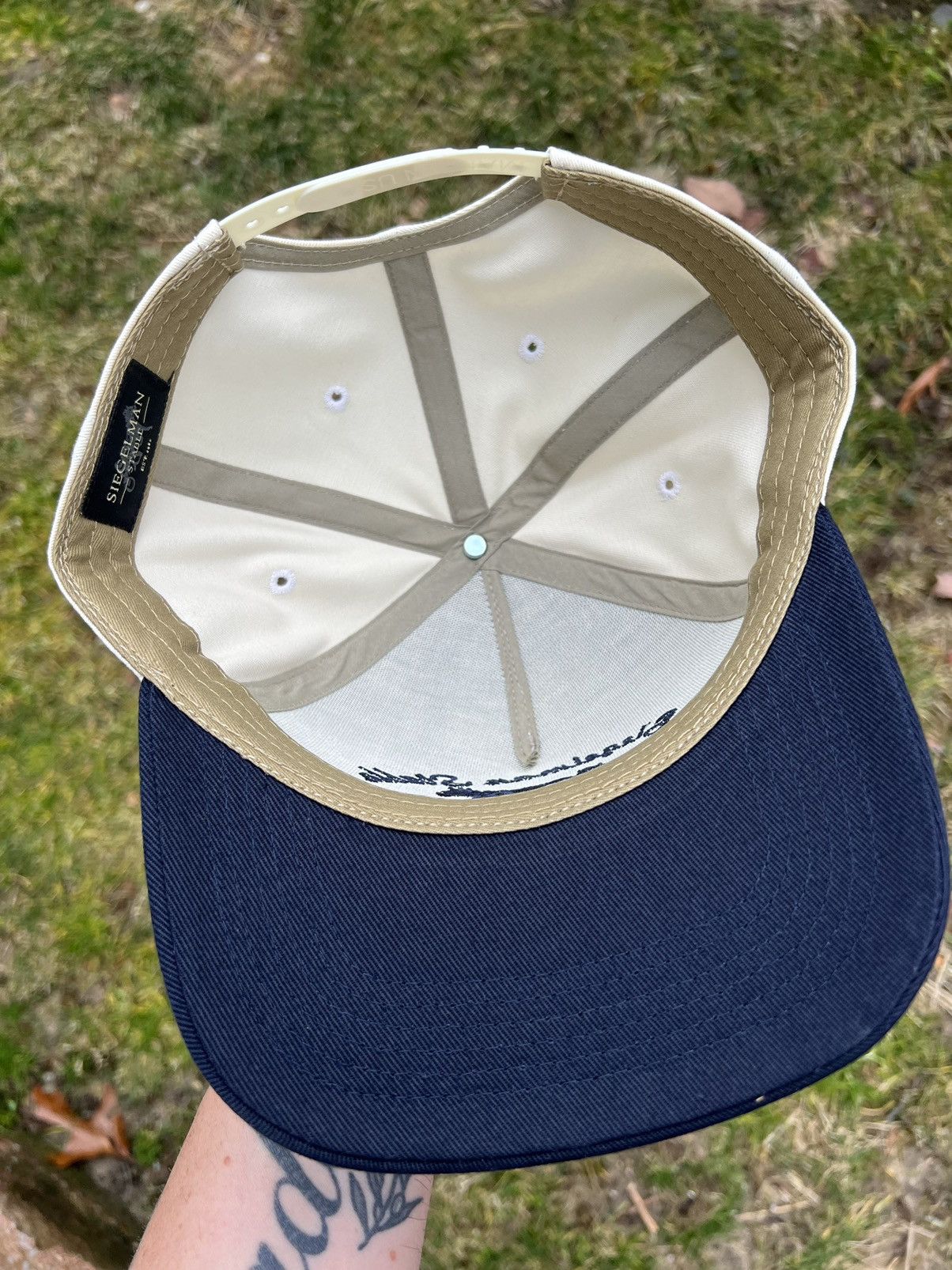 Siegelman Stable Cream Blue Snapback Hat