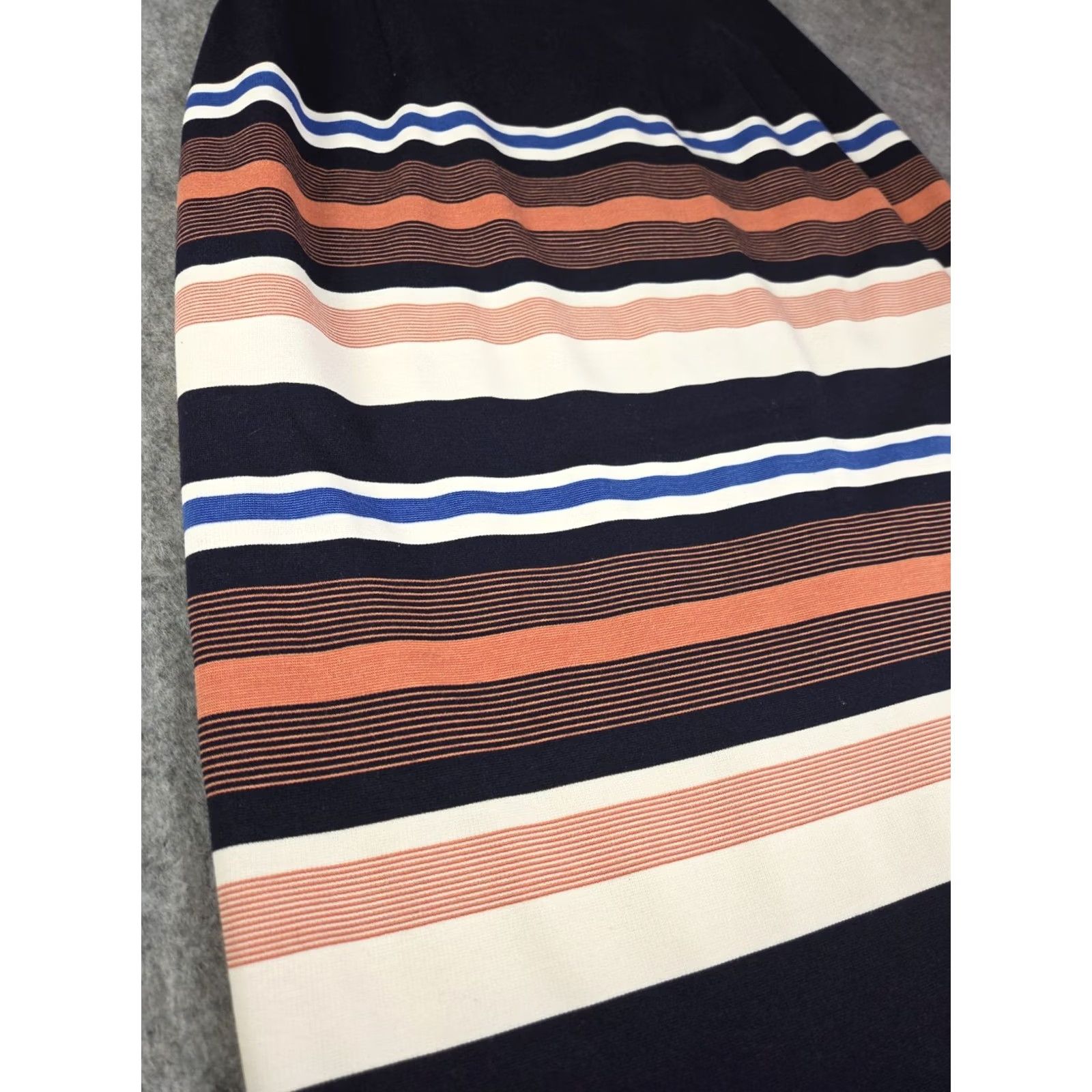 Adrianna Papell Adrianna Papell Womens Dress Shirt Dress Regular Size 6 Multicolor Striped Crew Neck Short Sleeve Knee Length Lightweight Knit Cotton White Womens Size M / US 6-8 / IT 42-44 - 2 Thumbnail