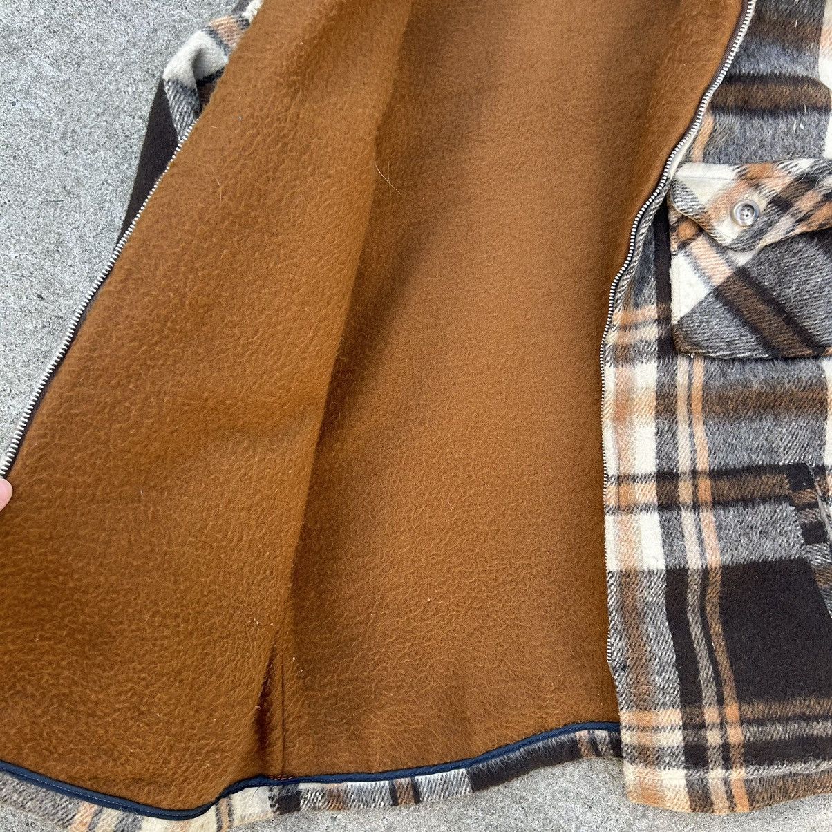 Vintage Vintage 80s VIP Flannel Jacket Wool Brown And Orange Size US L / EU 52-54 / 3 - 5 Thumbnail