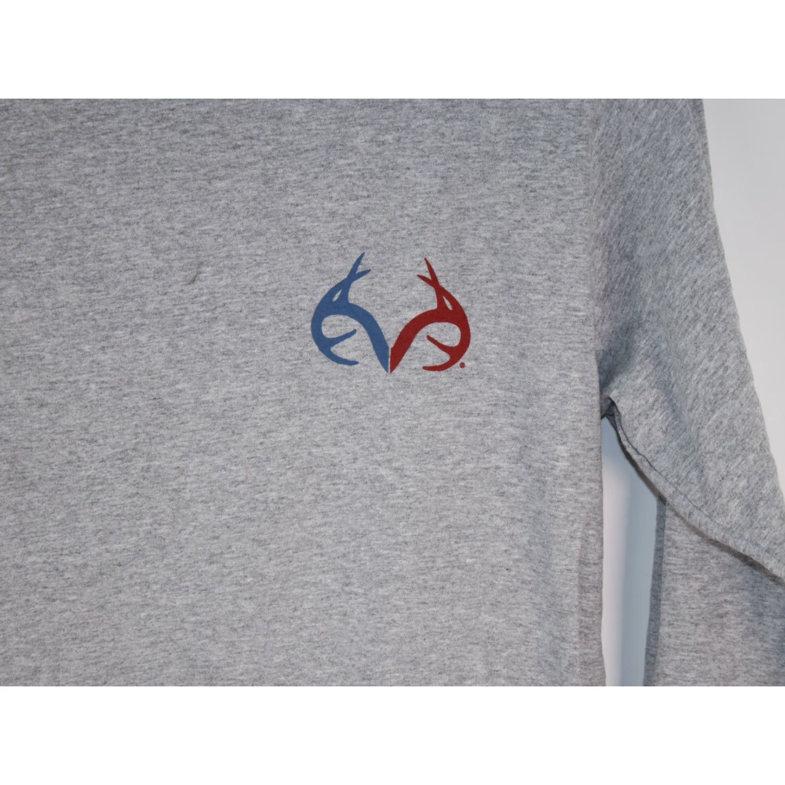 Realtree Realtree Americana Logo Gray Long Sleeve Cotton Blend T-Shirt Mens Size S Size US S / EU 44-46 / 1 - 3 Thumbnail