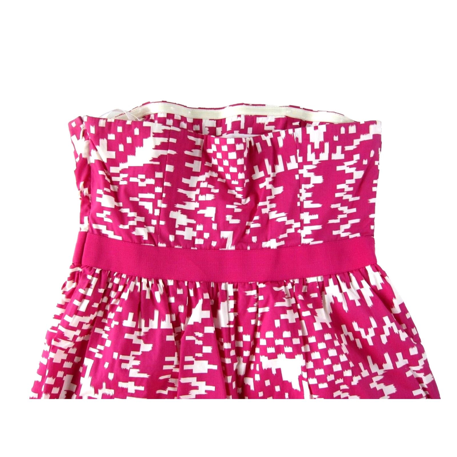Banana Republic Banana Republic Pink White Cotton Stretch Tiered Strapless Sheath Dress 8 Size M / US 6-8 / IT 42-44 - 5 Thumbnail