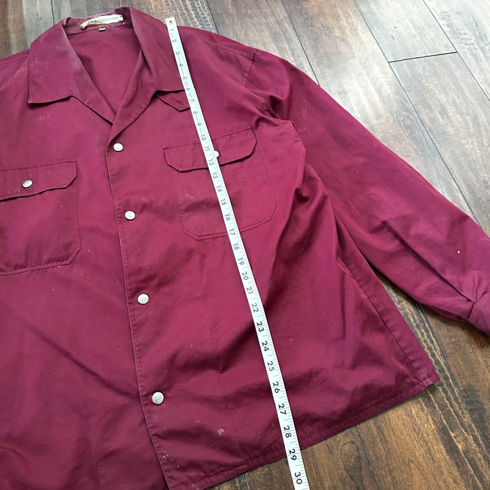 Bogner VINTAGE Bogner Jacket Shirt Men 44 Maroon Plaid 60s Rockabilly Long Sleeve Button Snap Cotton Flannel Size US XXL / EU 58 / 5 - 6 Thumbnail