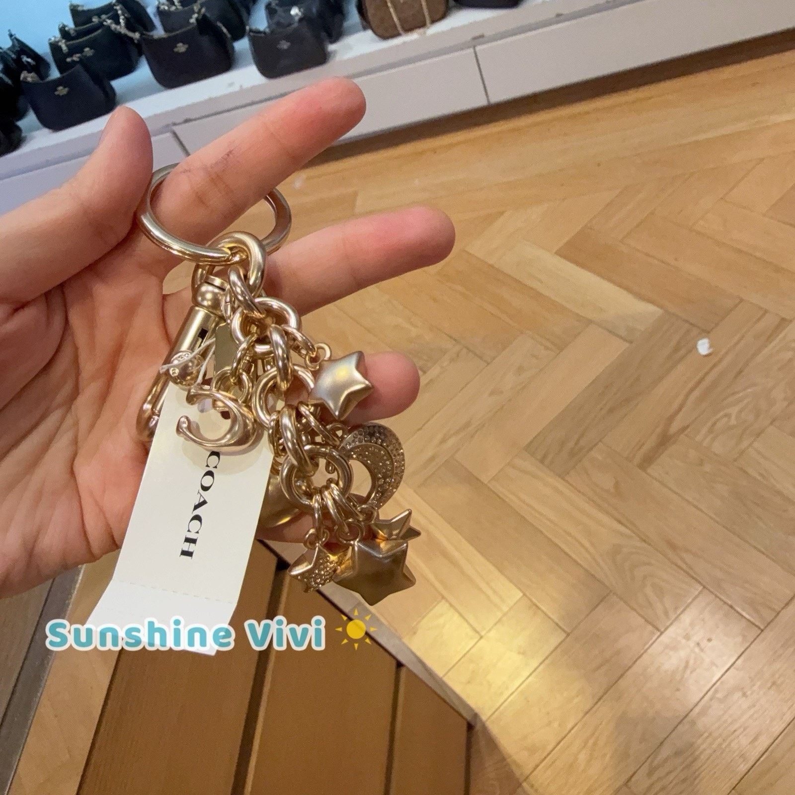 Coach NWT Coach Star Moon Cluster Bag Charm CDB59 Keychain Gold Size ONE SIZE - 1 Thumbnail