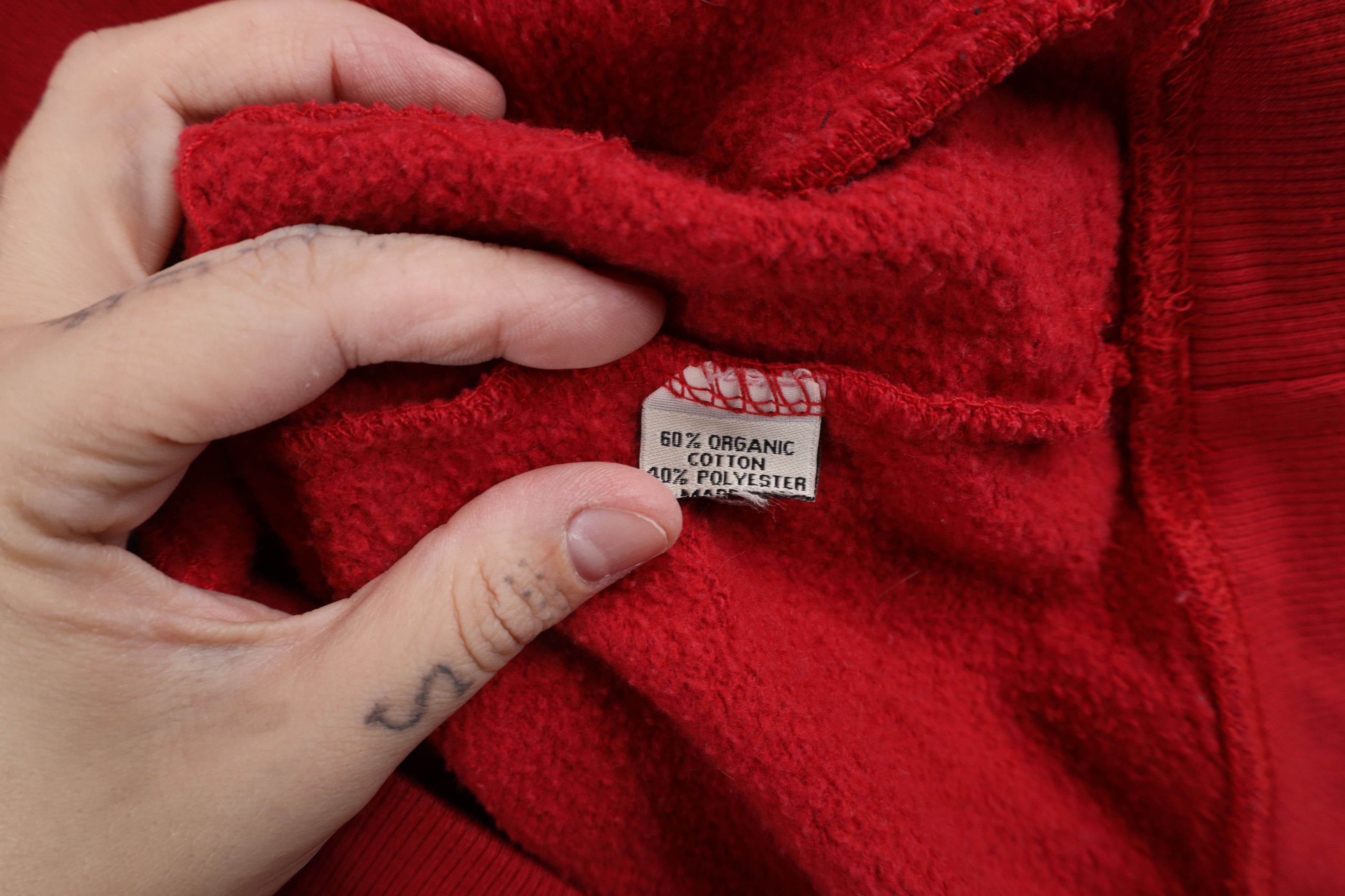 Vintage Vintage Streetwear Organic Cotton Hoodie Sweatshirt Red Size US L / EU 52-54 / 3 - 7 Thumbnail