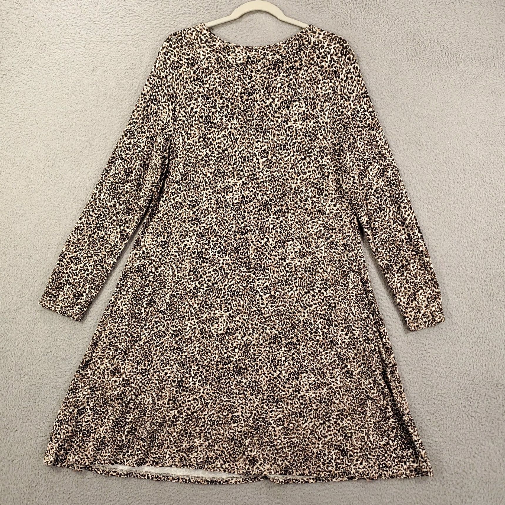Old Navy Womens Animal Print Swing Dress Size Large Jaguar Leopard Knit Comfort Stretch Dress Multicolor Knee Length Old Navy Casual Size L / US 10 / IT 46 - 7 Thumbnail