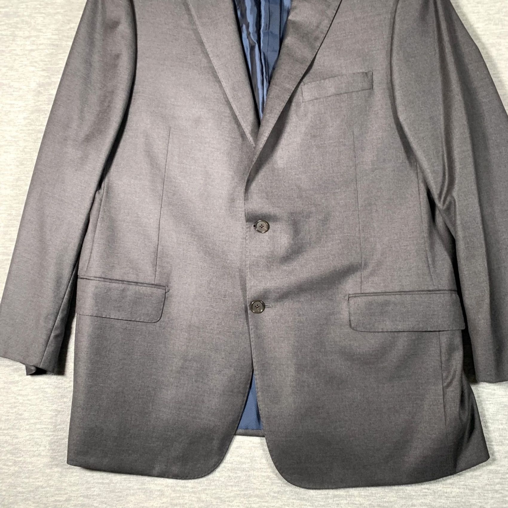 Loro Piana Hickey Freeman Suit Jacket Mens 46 Long Gray Loro Piana Wool Blazer 2 Button Size 46R - 3 Thumbnail