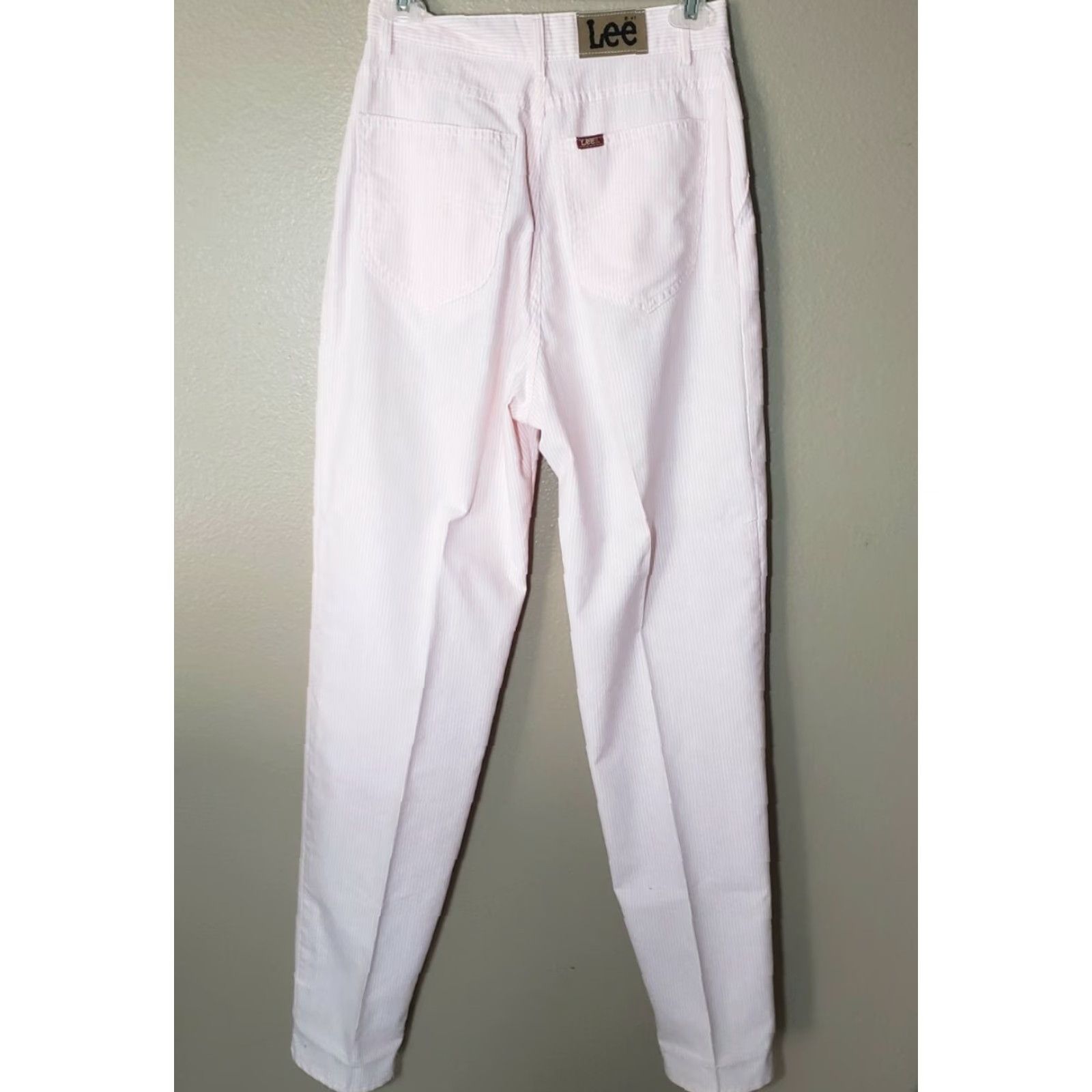Lee VINTAGE Lee Pink/White Women's High Waisted Striped Jeans-Size 9 Size 30" / US 8 / IT 44 - 3 Thumbnail