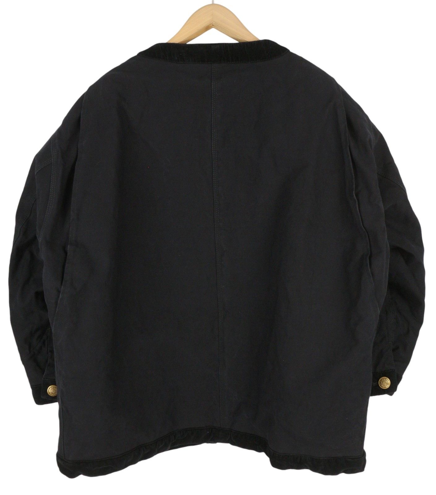 R13 CORD TRIMMED CHORE M Shadow Black Insulated Button-Up 86585 Size M / US 6-8 / IT 42-44 - 4 Thumbnail