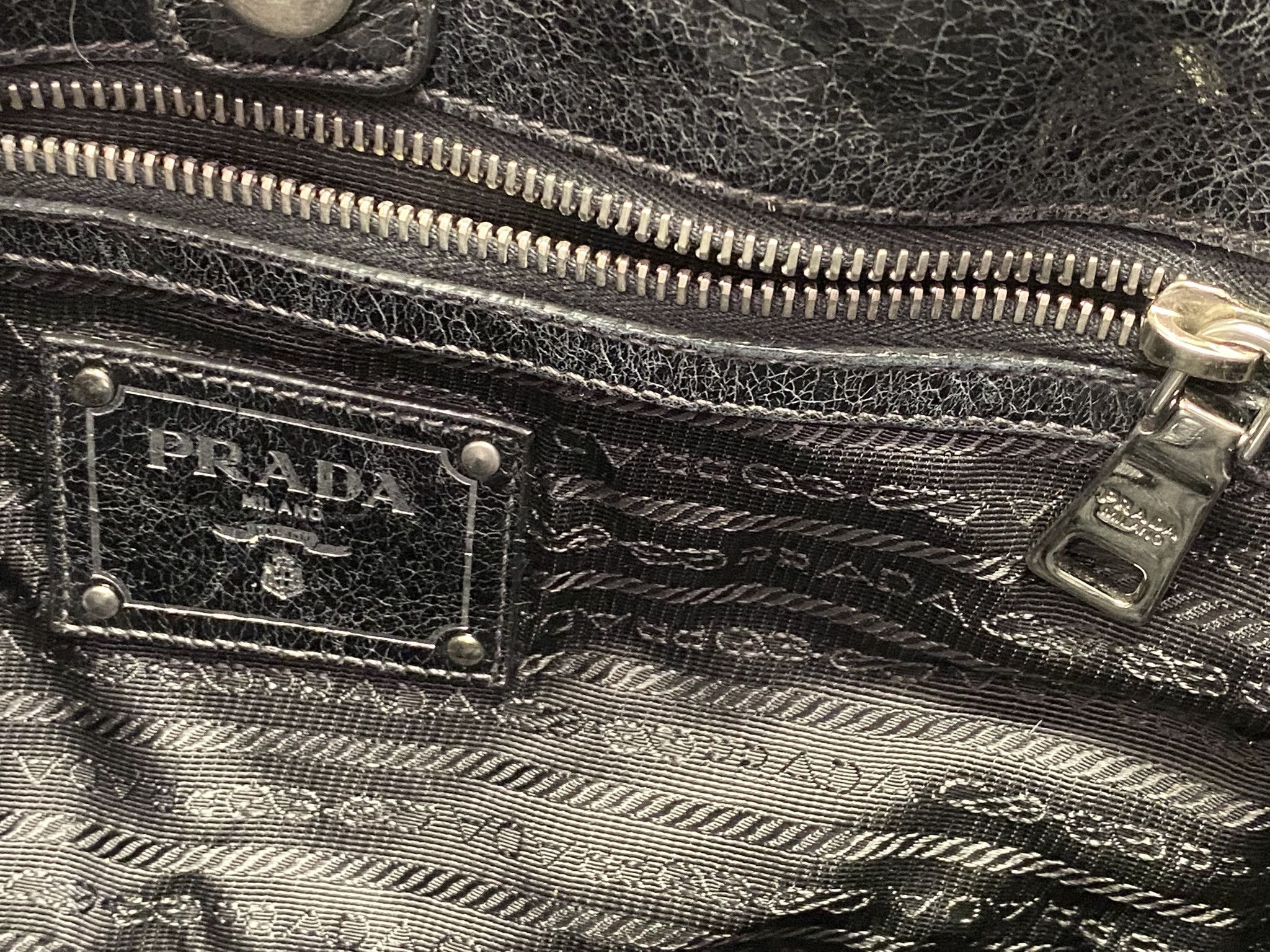 Prada PRADA Milano Vitello Glazed Leather Shoulder Bag Black Italy Size ONE SIZE - 5 Thumbnail