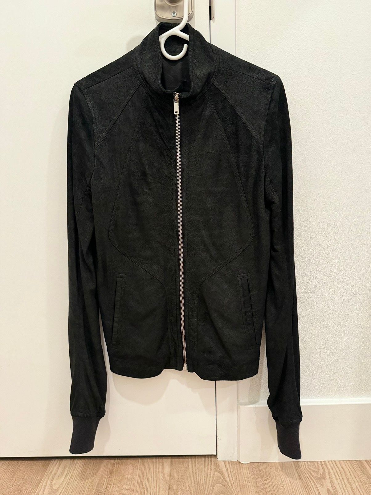 Pre-owned Rick Owens Leather Moto Jacket In Black