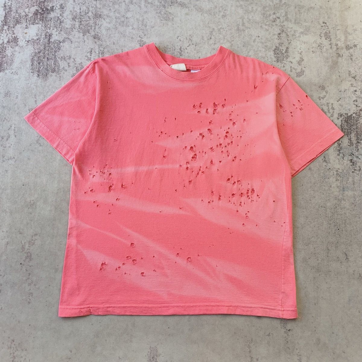 Vintage 90s Thrashed Sun Faded Pink Blank Tee Distressed ERD GRUNGE Size US M / EU 48-50 / 2 - 2 Thumbnail
