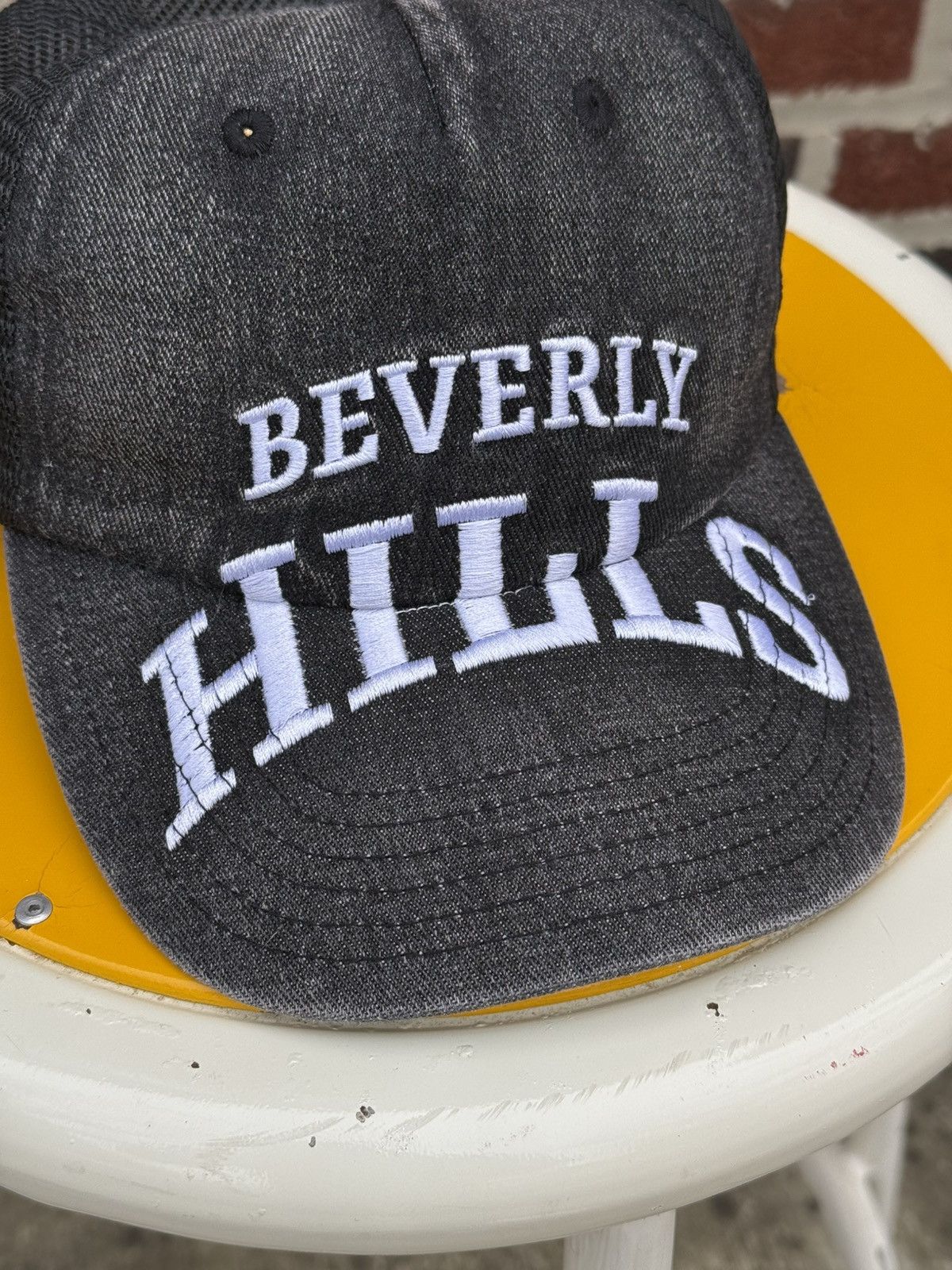 Other Beverly Hills Washed Denim Cap Size ONE SIZE - 4 Thumbnail