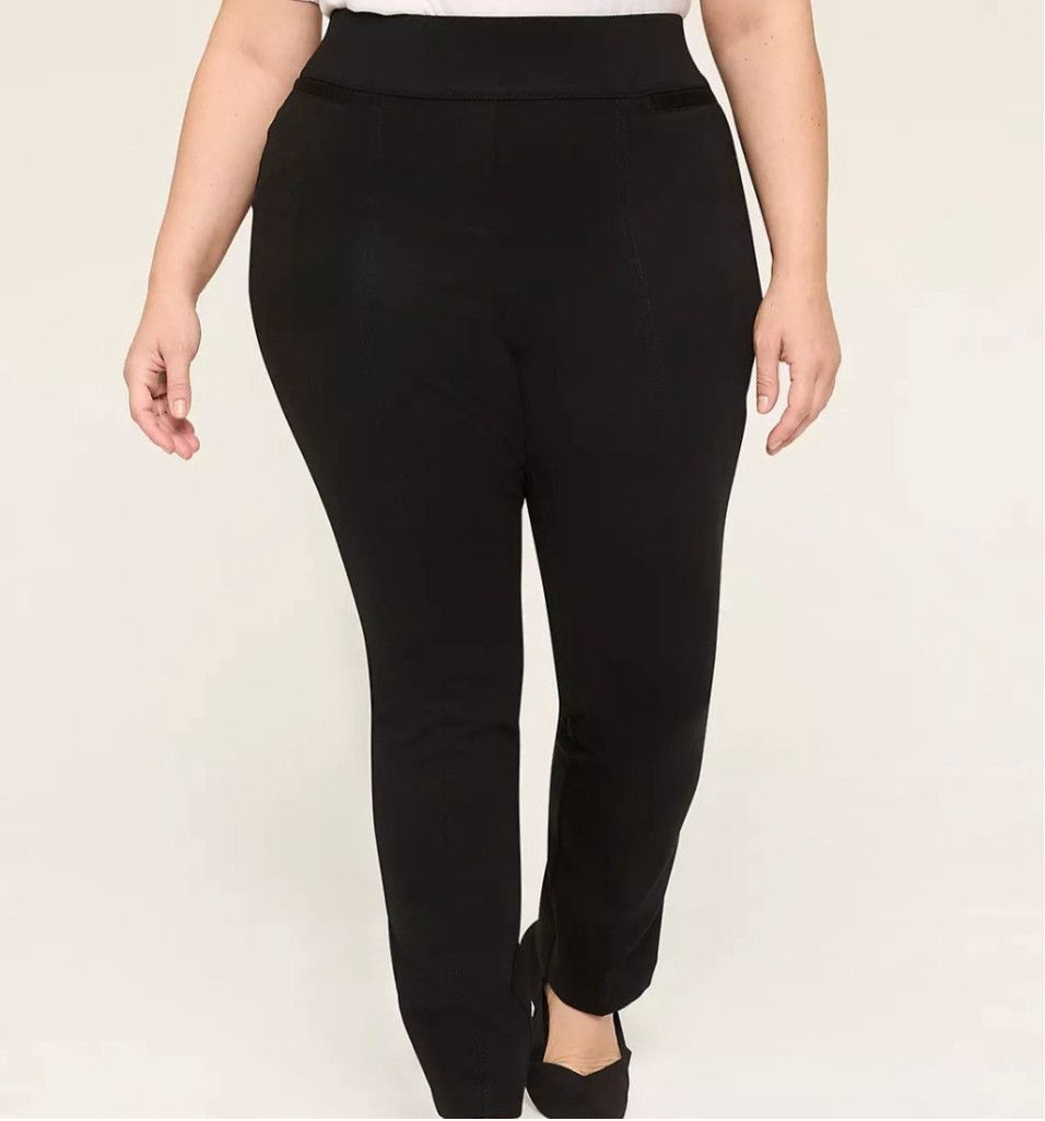 Other Lane Bryant Ponte Pull-On Straight Black Pants Long size 14 Size 36" / US 14 / IT 50 - 1 Thumbnail