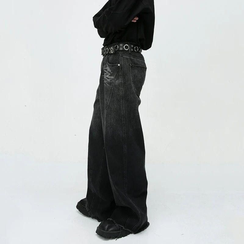 Jean Whiskered Washed Wide Leg Denim Jeans Grunge Streetwear Size US 28 / EU 44 - 6 Thumbnail