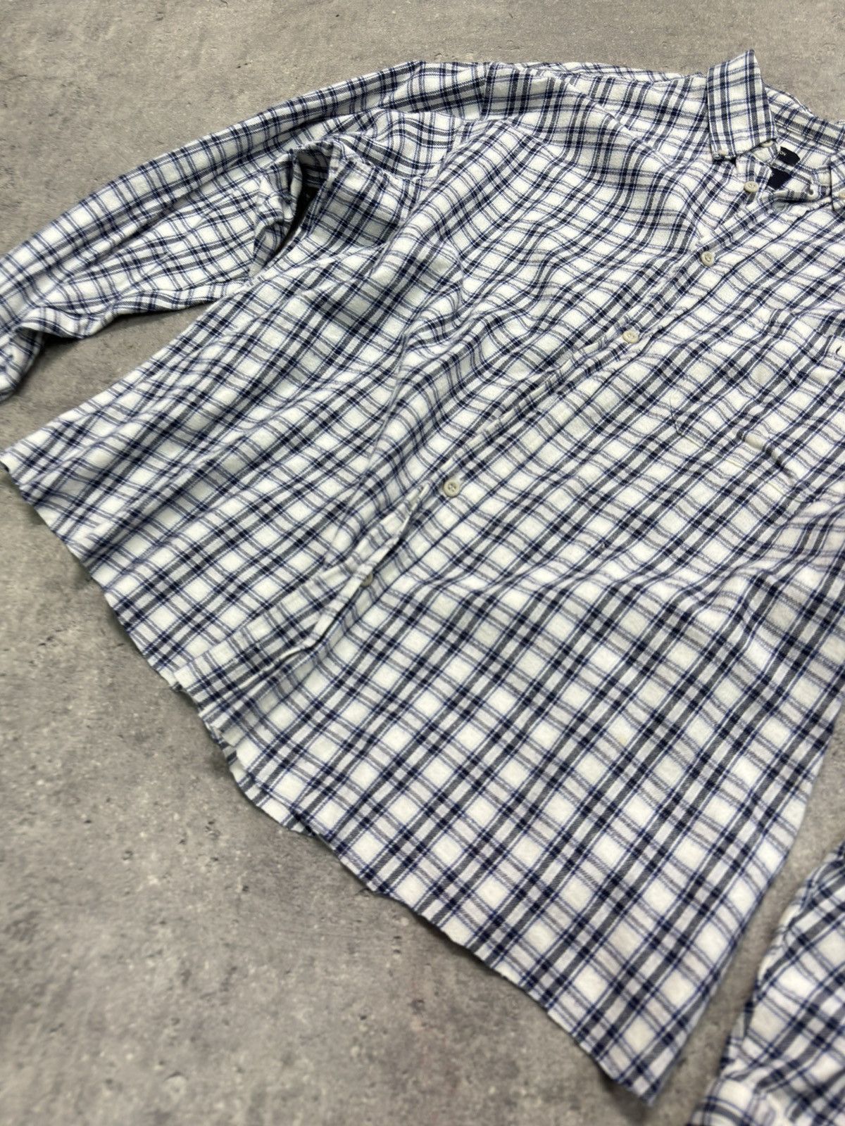 Japanese Brand ᶠᵃⁿᶜʸᵍᵘʸBOXY Flannel Shirt Vintage Cropped Button Up 90s 80 Size US L / EU 52-54 / 3 - 3 Thumbnail