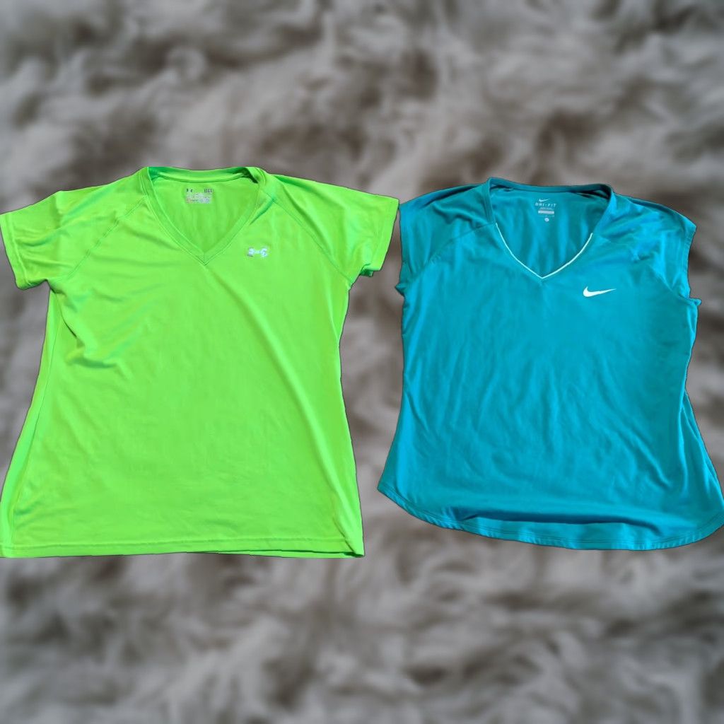 Under Armour Nike & Under Armour Women Shirt Lot Of 2 Size Large Lightweight Workout Running Size L / US 10 / IT 46 - 1 Thumbnail