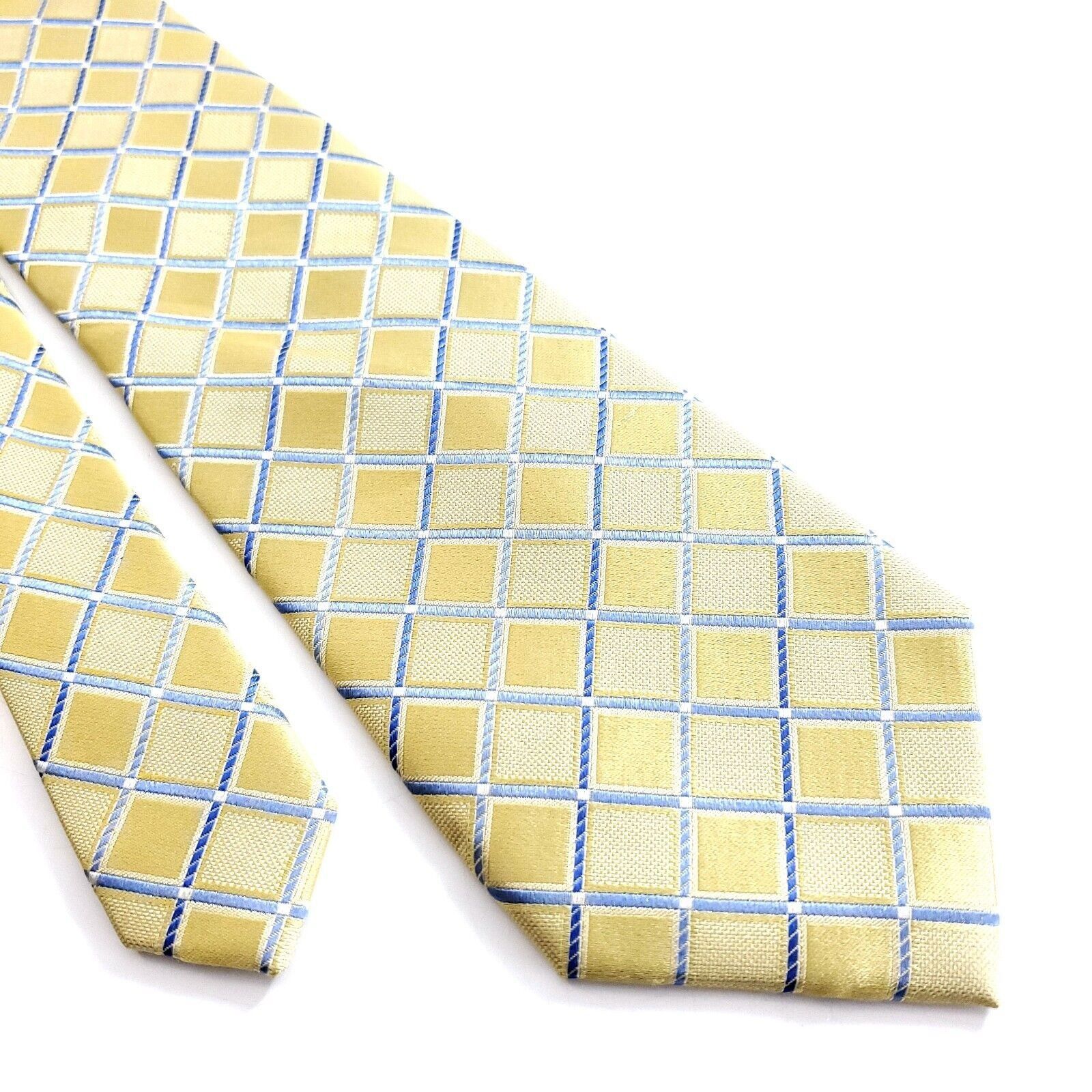 Arrow Arrow Yellow Blue Plaid Woven Silk Tie Size ONE SIZE - 1 Thumbnail