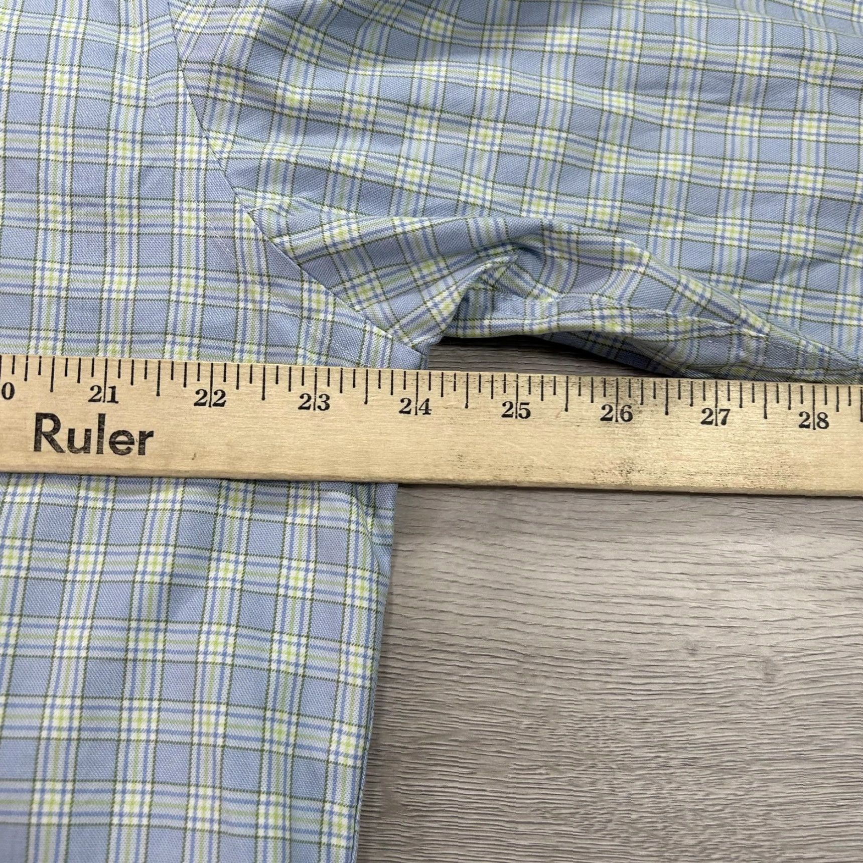 David Donahue David Donahue Shirt Mens 16.5 32/33 Blue Green Plaid Long Sleeve Button Front Dress Shirt Size US XL / EU 56 / 4 - 7 Thumbnail