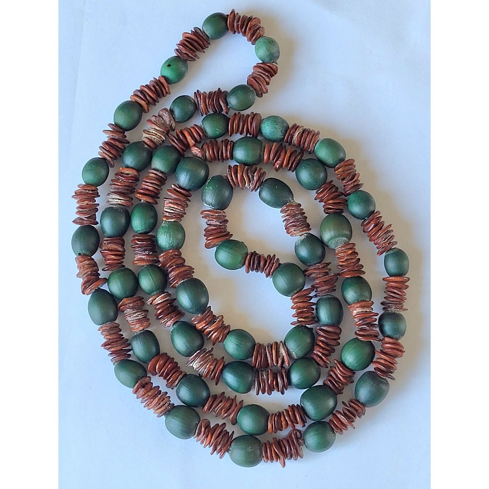 & Other Stories Boho Green Seed & Coconut Shell Long Strand Necklace - 48" Size ONE SIZE - 7 Thumbnail