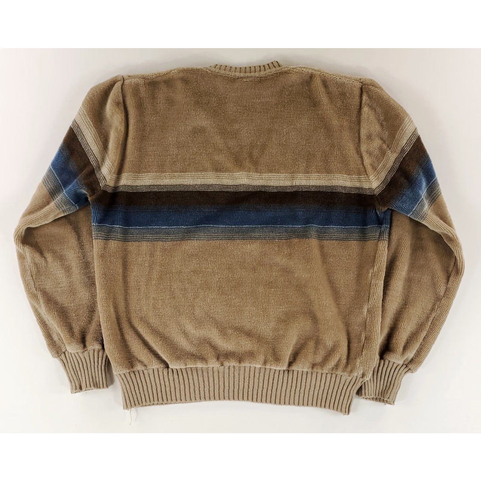 Vintage VINTAGE Kennington Sweater Pullover Velour Terry Cloth Brown Striped Mens L Size US L / EU 52-54 / 3 - 3 Thumbnail