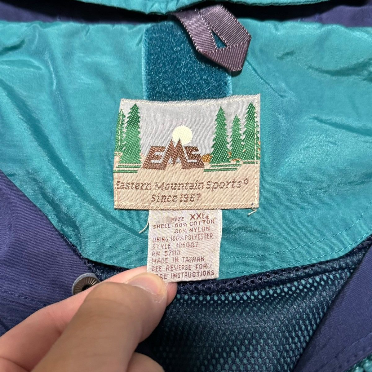 Eastern Mountain Sports × Vintage Vintage Eastern Mountain Sports Aztec Turquoise Jacket 2XL Size US XXL / EU 58 / 5 - 5 Thumbnail