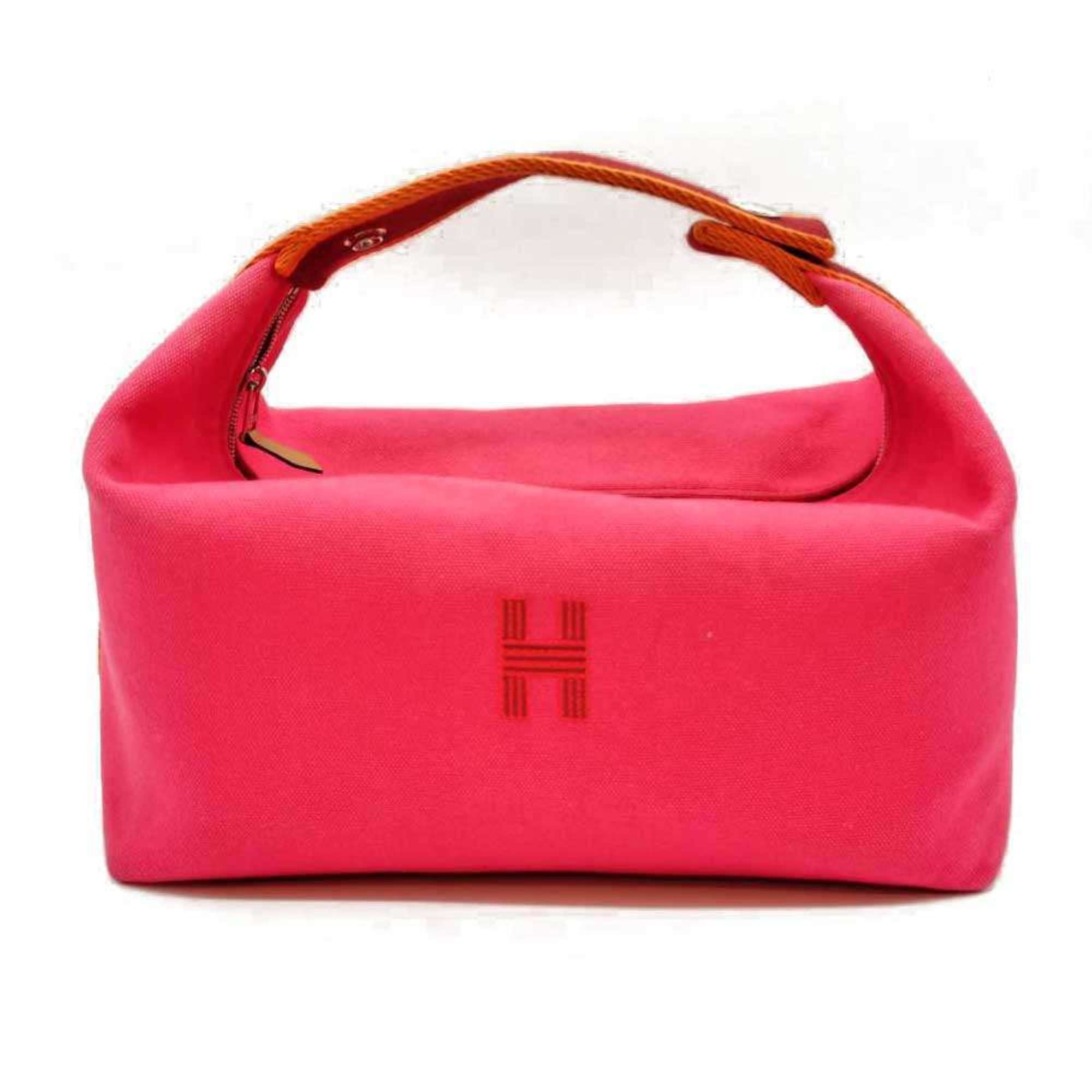 Hermes Hermes Brid A Black GM Hibiscus Pink Canvas Mini Handbag Pouch H Embroidery Stripe Women's HERMES Size ONE SIZE - 1 Thumbnail