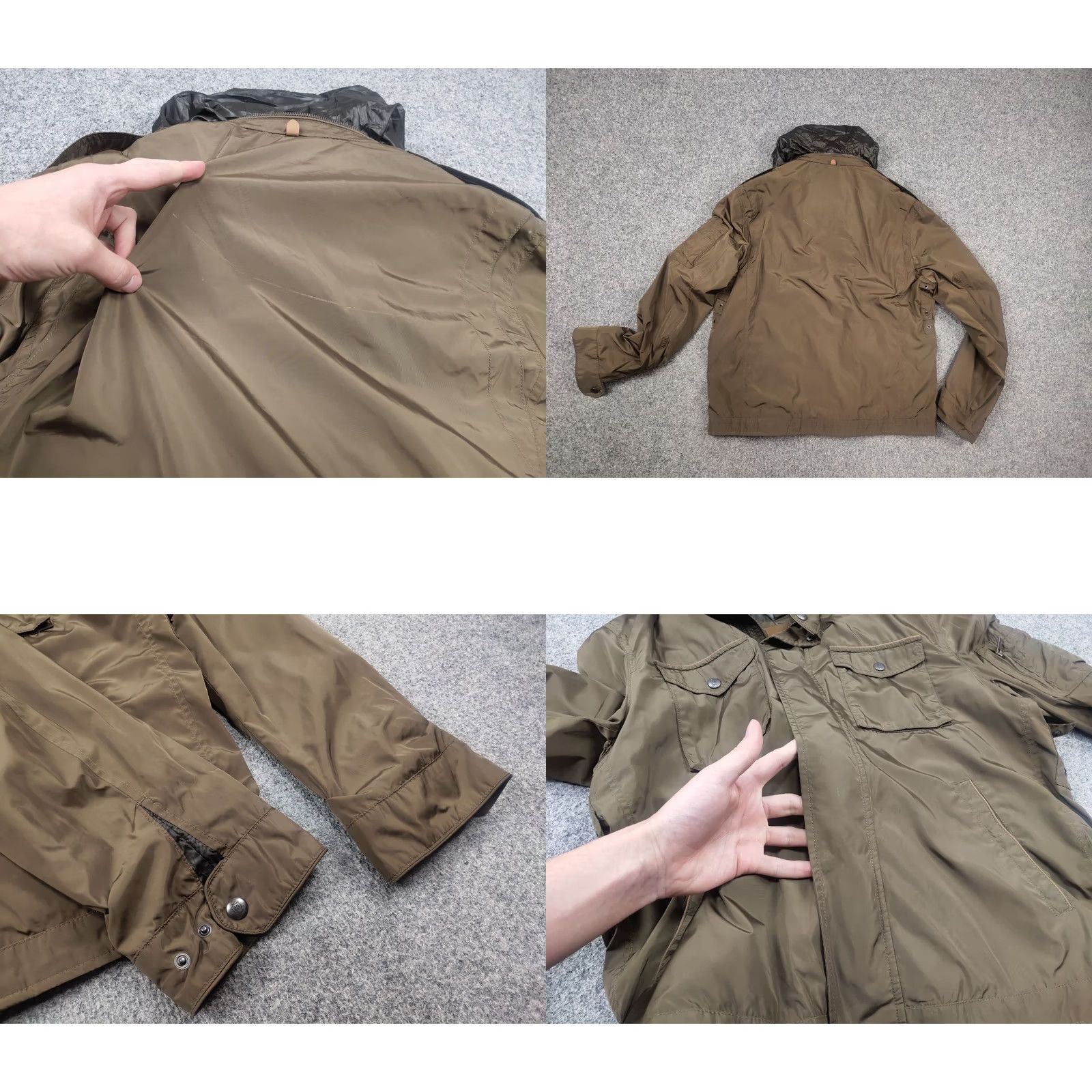 Massimo Dutti VINTAGE Massimo Dutti Nylon Brown Pocket Zip Hoodie Mens Jacket Size US XL / EU 56 / 4 - 9 Thumbnail