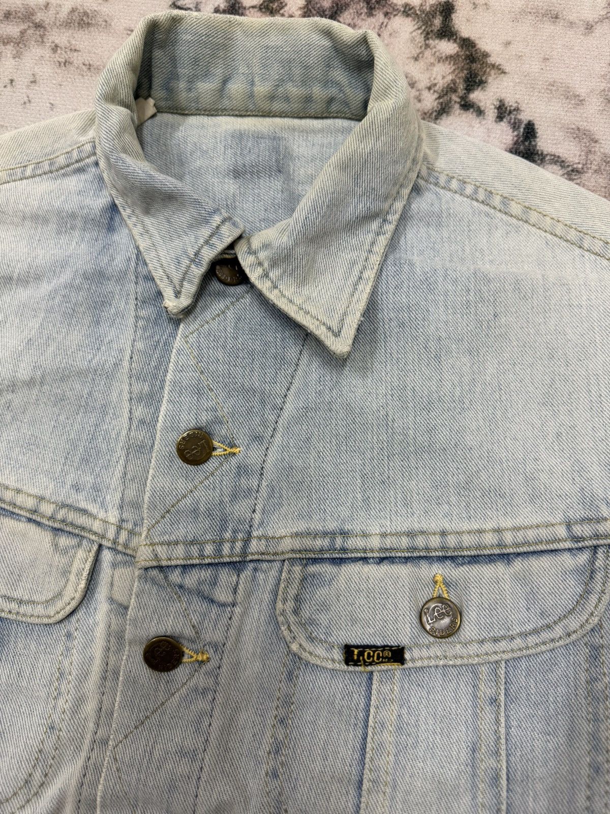 Lee 🔥Sun Faded🔥VINTAGE 90s LEE RIDER DISTRESSED DENIM JACKET Size US S / EU 44-46 / 1 - 5 Thumbnail