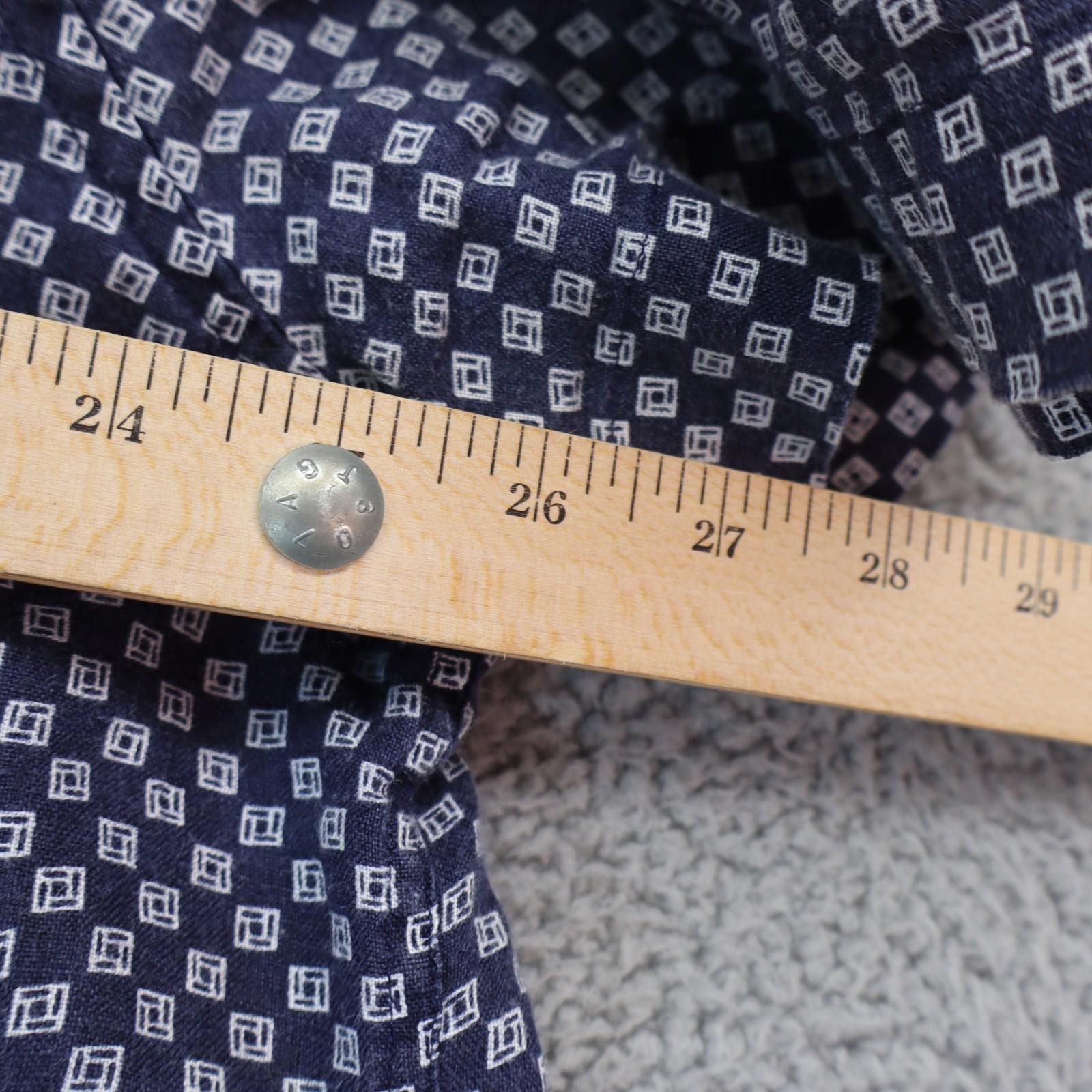 Murano Baird McNutt Murano Linen Men XL Blue Geometric S/S Button Size US XL / EU 56 / 4 - 4 Thumbnail