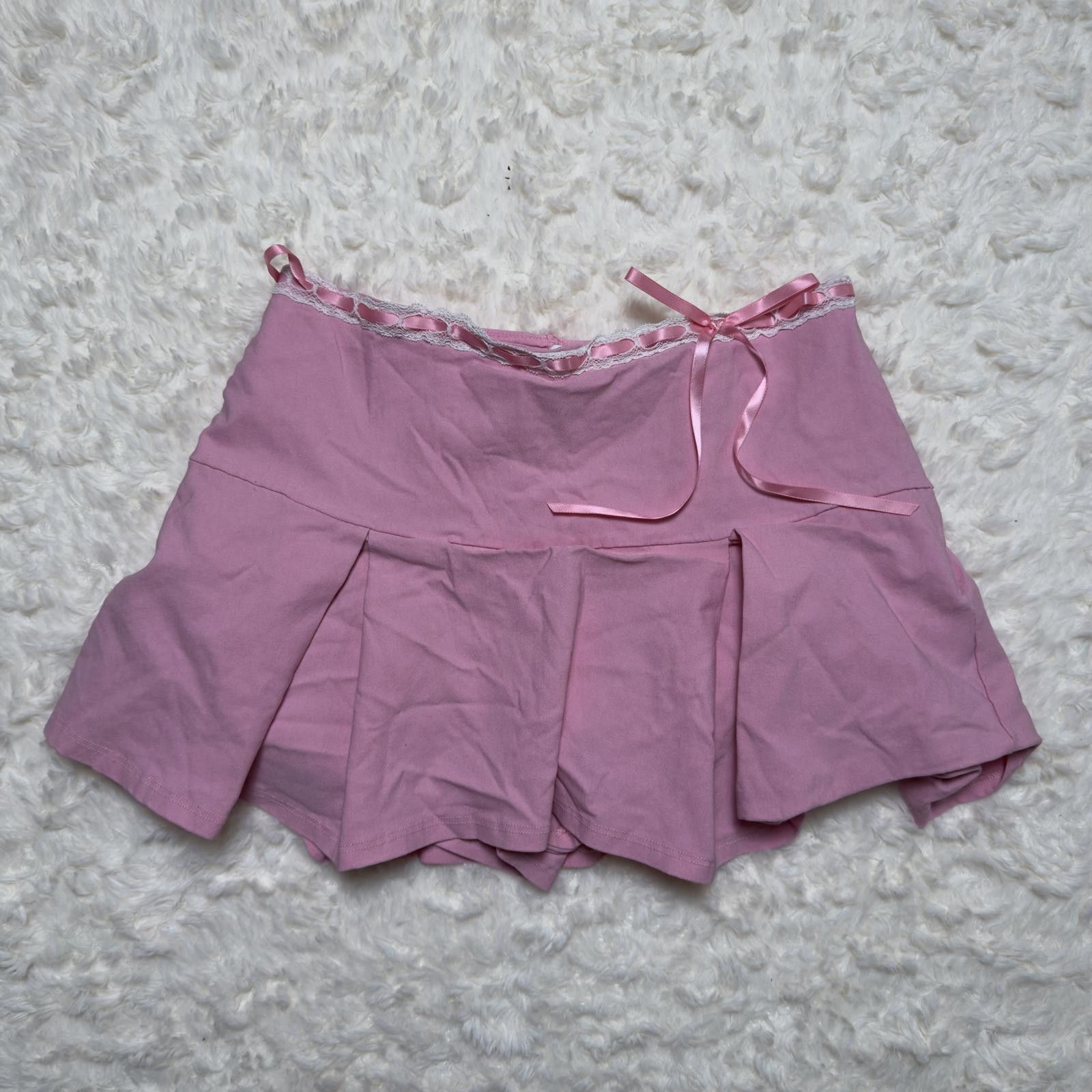 Other Altar'd State Pink Pleated Mini Skort Coquette Balletcore Size 32" / US 10 / IT 46 - 1 Thumbnail