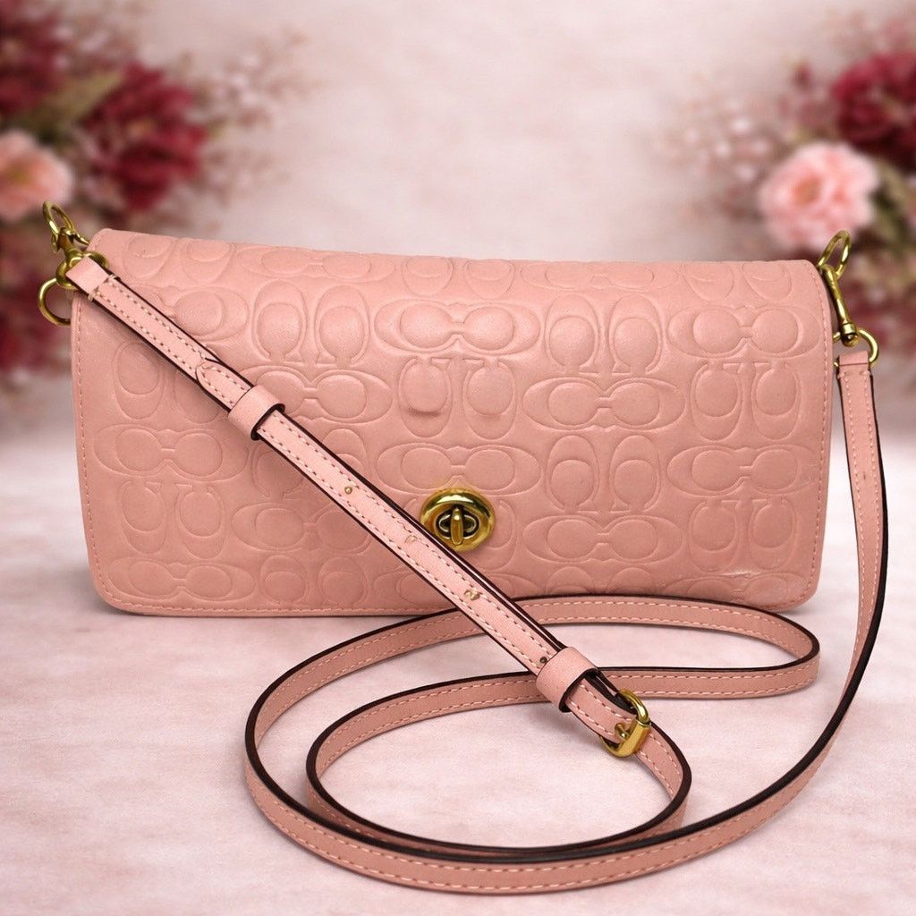 Coach Coach Dinky Crossbody Pink Embossed Kisslock Size ONE SIZE - 1 Thumbnail