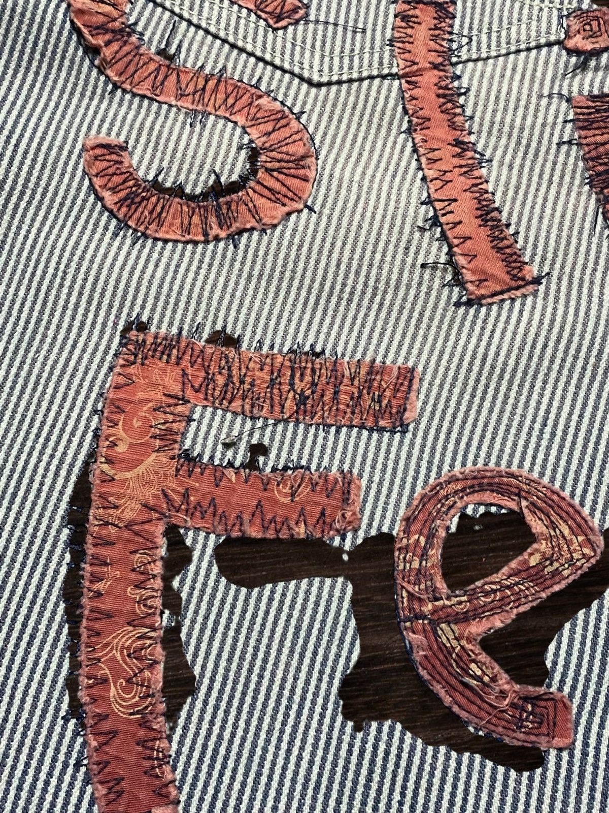 1620 Workwear Hickory Stripe Work Pants Patches Back ‘A Slight Fever Size US 32 / EU 48 - 10 Thumbnail