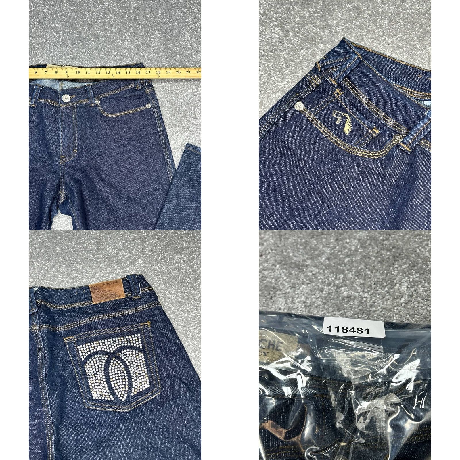 Jordache Jordache Legacy Morgan Slim Straight Jeans Women 32 Blue Denim Embellished 34x33 Size 24" / US 00 / IT 34 - 8 Thumbnail