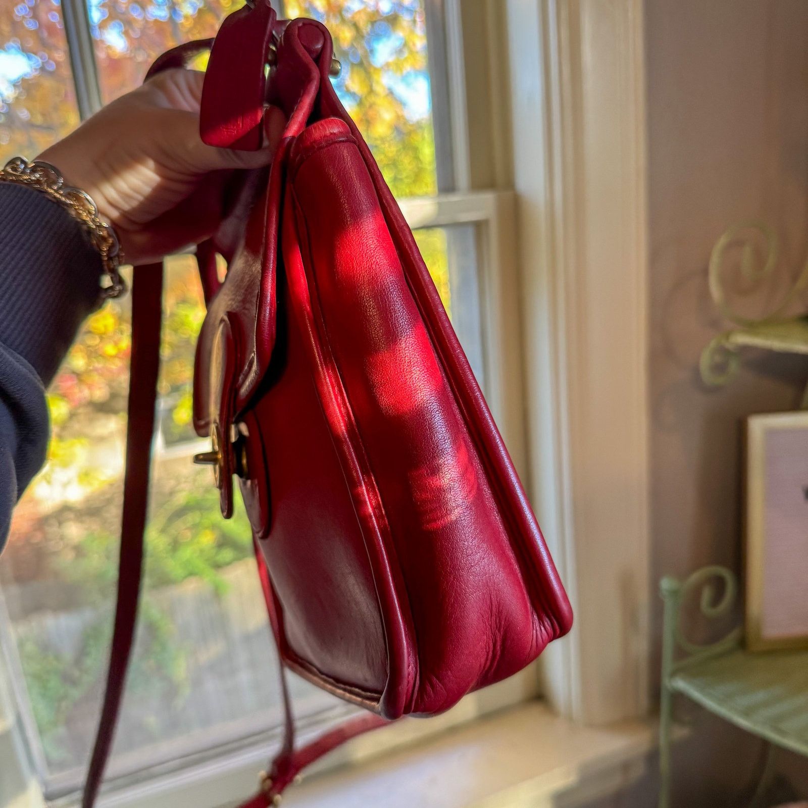 Coach ❤️ Coach Red Leather Rambler’s Legacy Bag 9061 Crossbody USA Size ONE SIZE - 8 Thumbnail