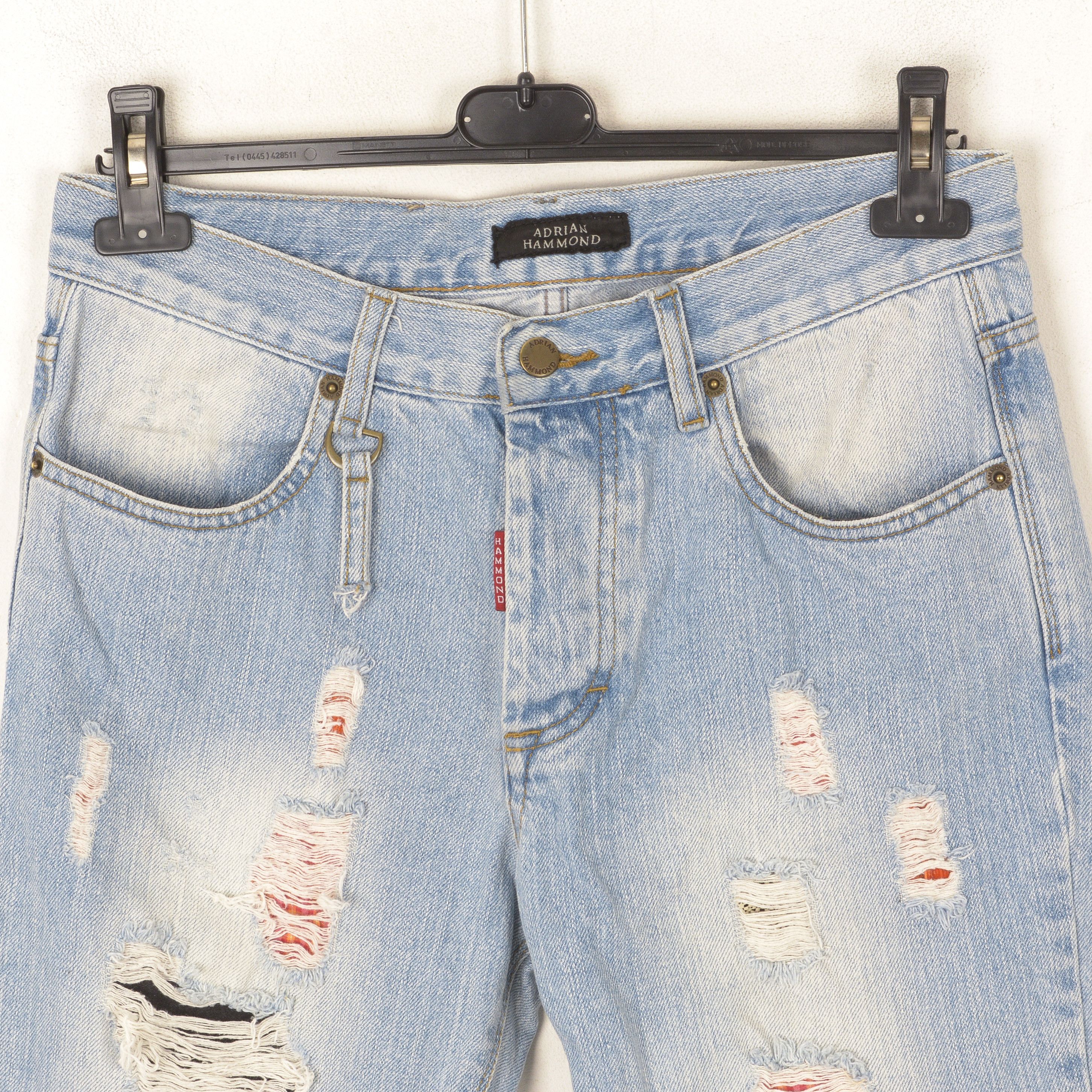Designer Adrian Hammond W32 L34 Regular Tapered Jean Pants Distressed Size US 32 / EU 48 - 2 Thumbnail