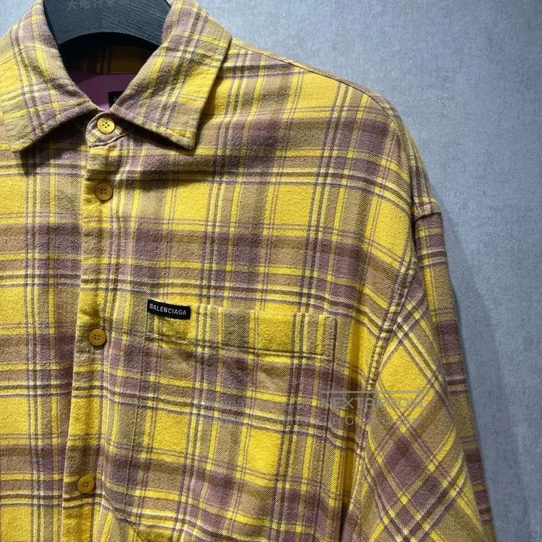 Balenciaga Balenciaga Yellow Plaid Shirt Jacket Size US S / EU 44-46 / 1 - 3 Thumbnail