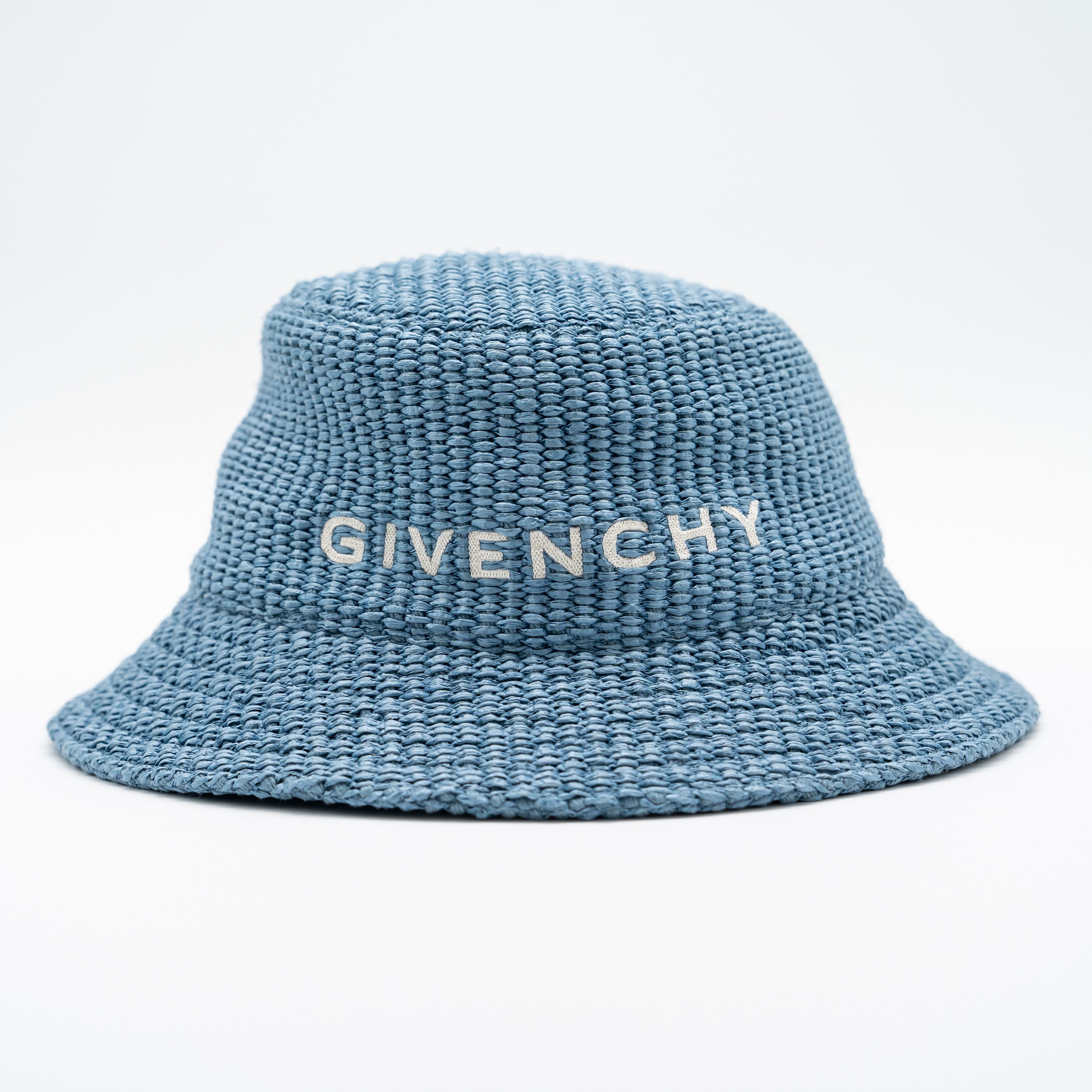 Givenchy Givenchy Woven Raffia Bucket Hat Blue Logo Size ONE SIZE - 1 Thumbnail