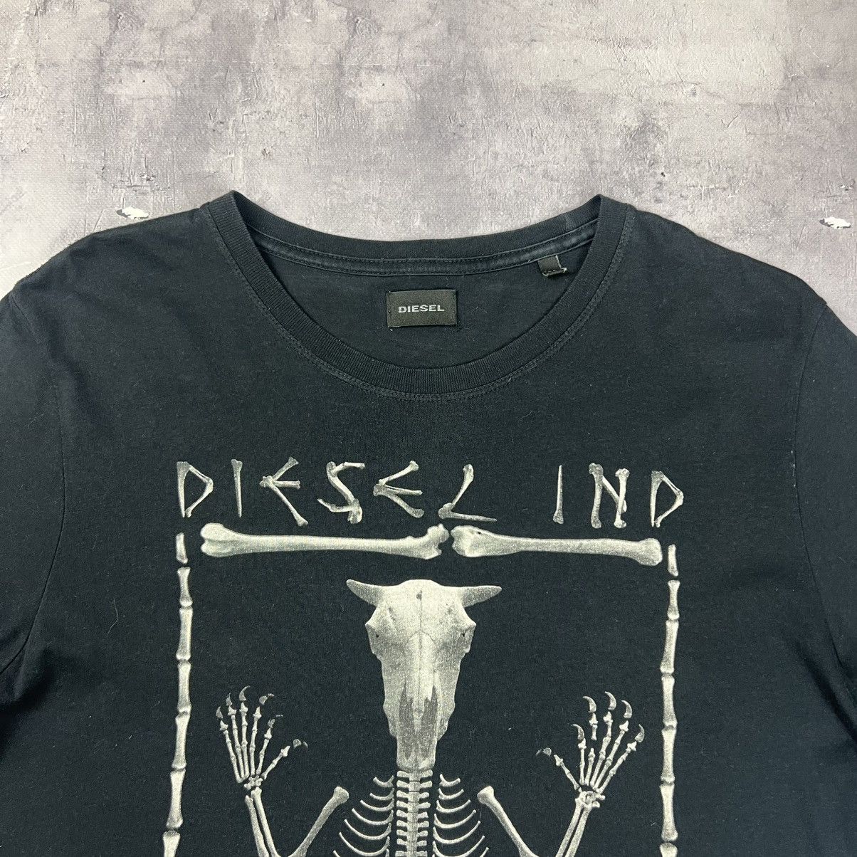 Designer Rare! Diesel Skeleton Skull Big Logo Tee Y2K Size US M / EU 48-50 / 2 - 6 Thumbnail