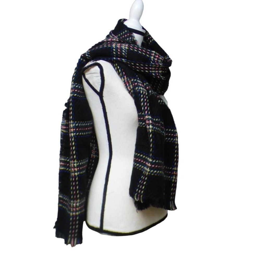 Other Cejon Heritage Plaid Blanket Scarf/ Wrap , 20”x76”, Black Size ONE SIZE - 8 Thumbnail