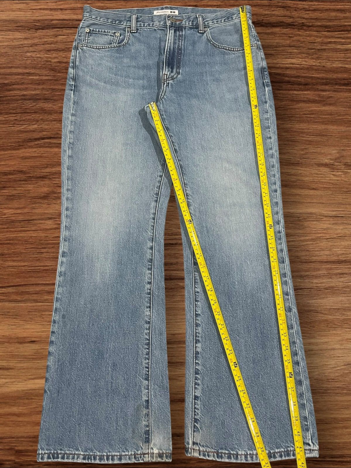 JW Anderson × Japanese Brand × Uniqlo Vintage Japan J.W Anderson x Uniqlo Blue Washed Flare Jeans Size US 33 - 12 Thumbnail