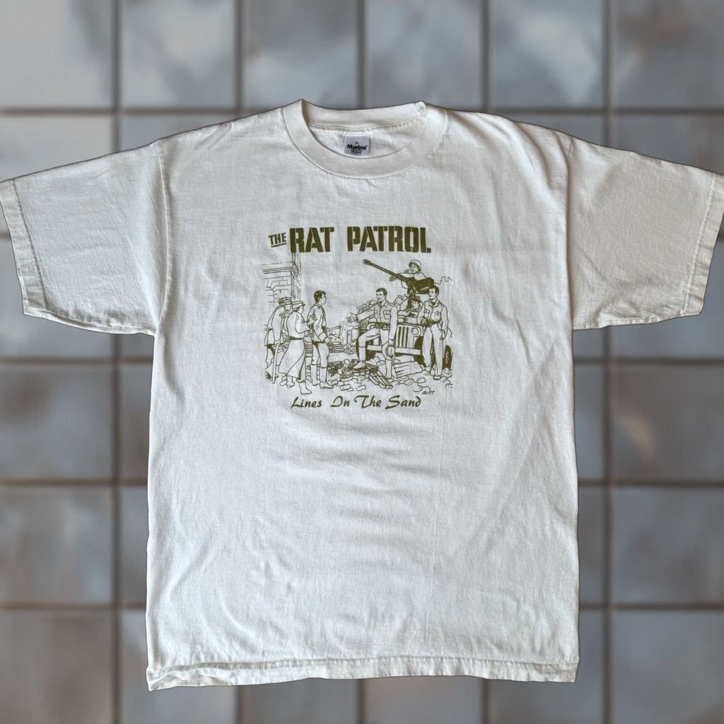 Vintage VINTAGE The Rat Patrol Shirt XL Cream 90s Military USA 90s Logo Stitch Short Sleeve Mens Shirt Size US XL / EU 56 / 4 - 1 Thumbnail