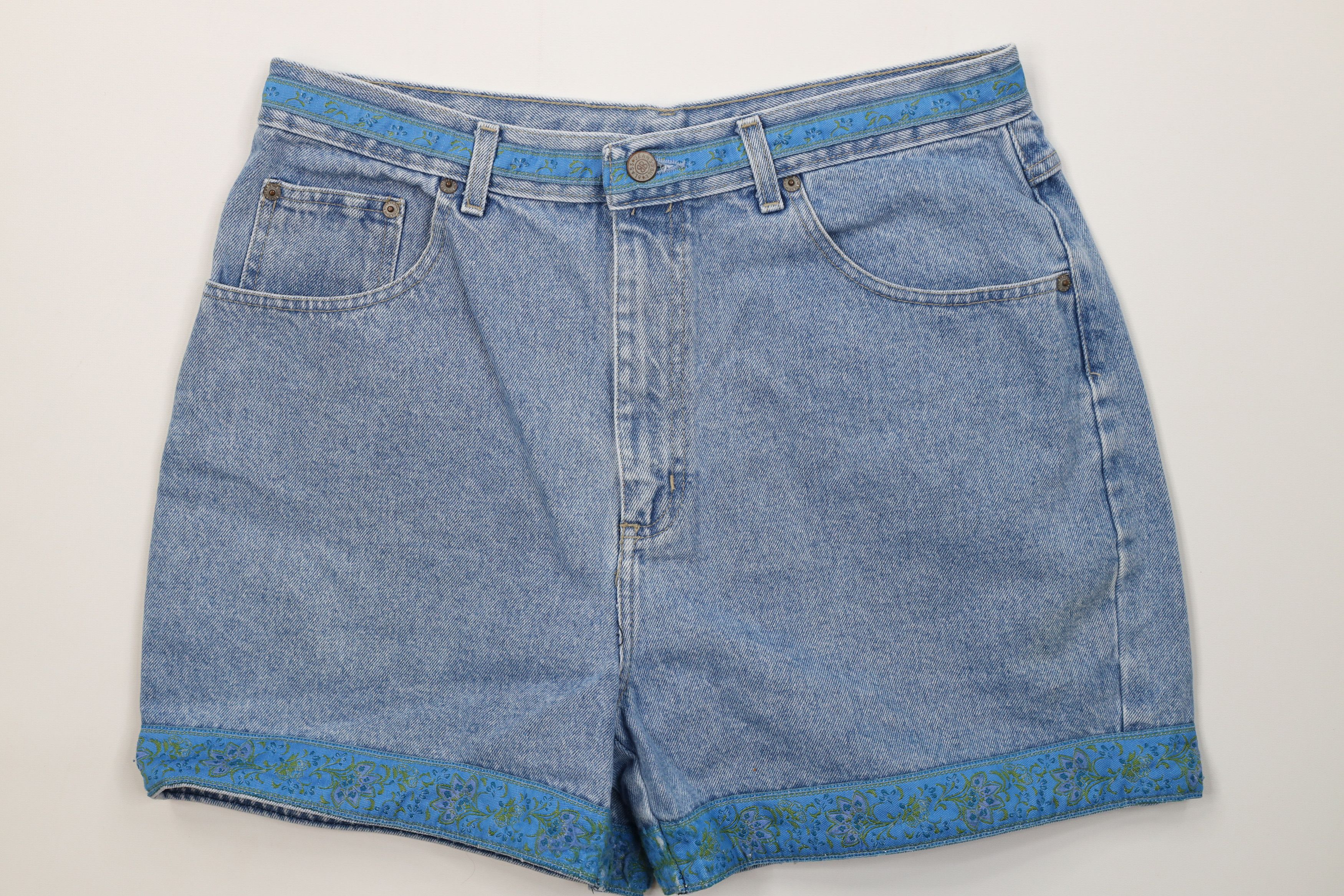 Vintage Vintage 90s Streetwear Trim Denim Jean Shorts Jorts Blue Size 36" / US 14 / IT 50 - 1 Thumbnail