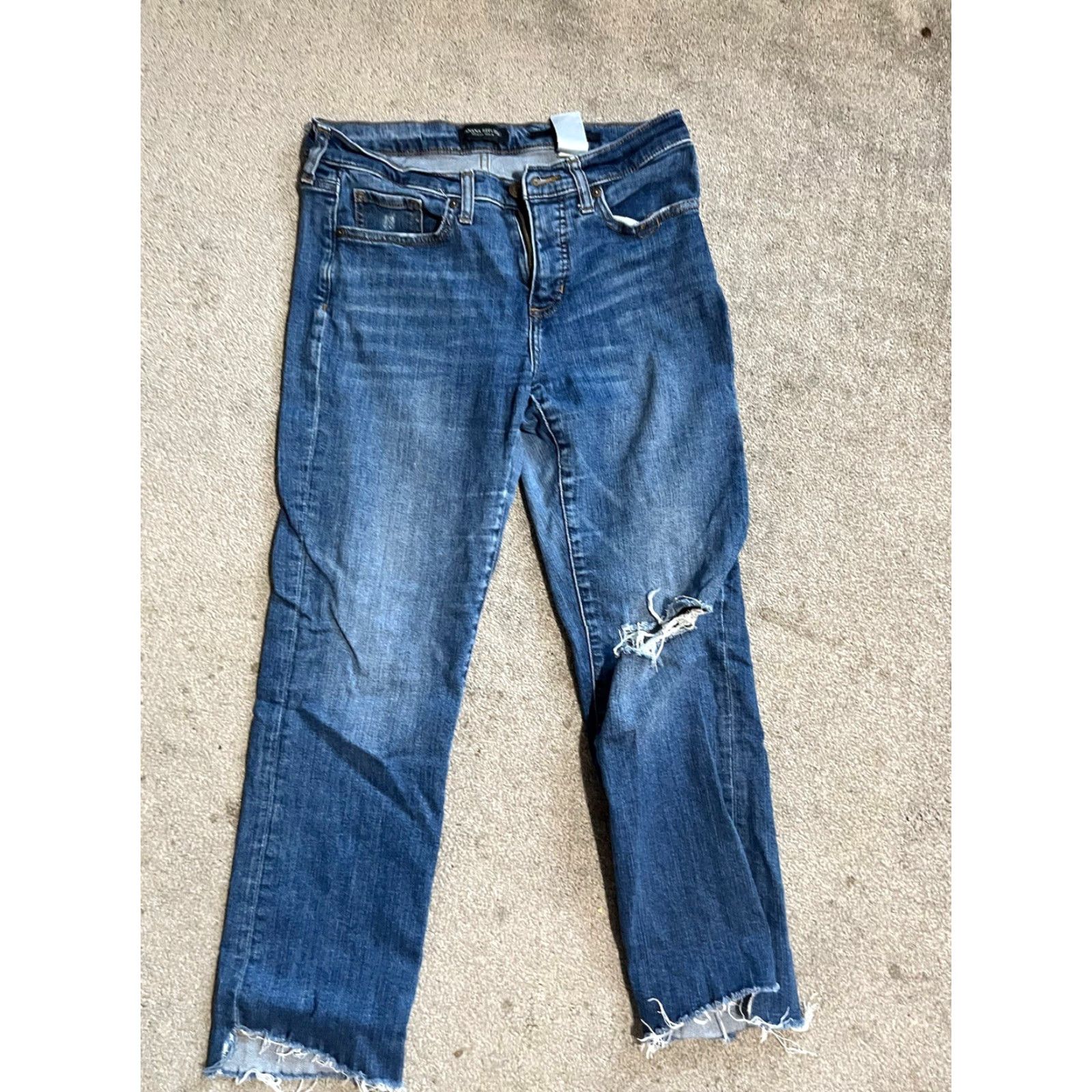 Banana Republic Banana Republic Jeans Womens 29 Blue Girlfriend Distressed Jeans Size 29" - 2 Thumbnail