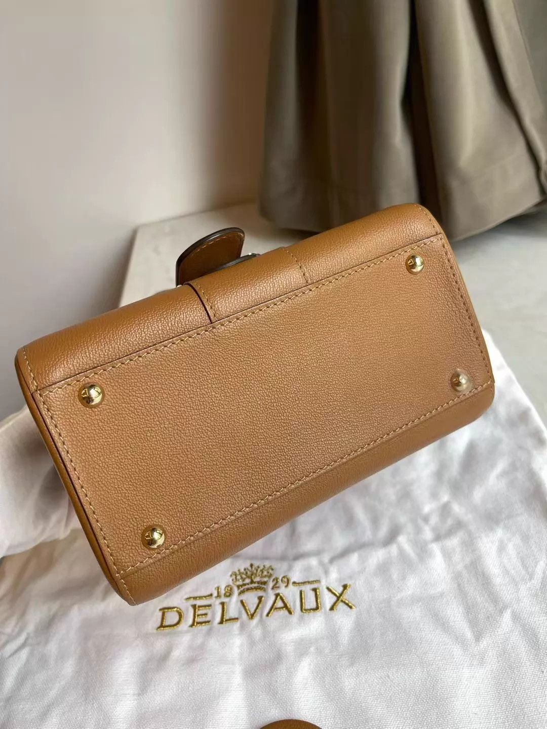 Delvaux DELVAUX Mini Brillant women's Caramel Litchi Gold Shoulder Size ONE SIZE - 5 Thumbnail