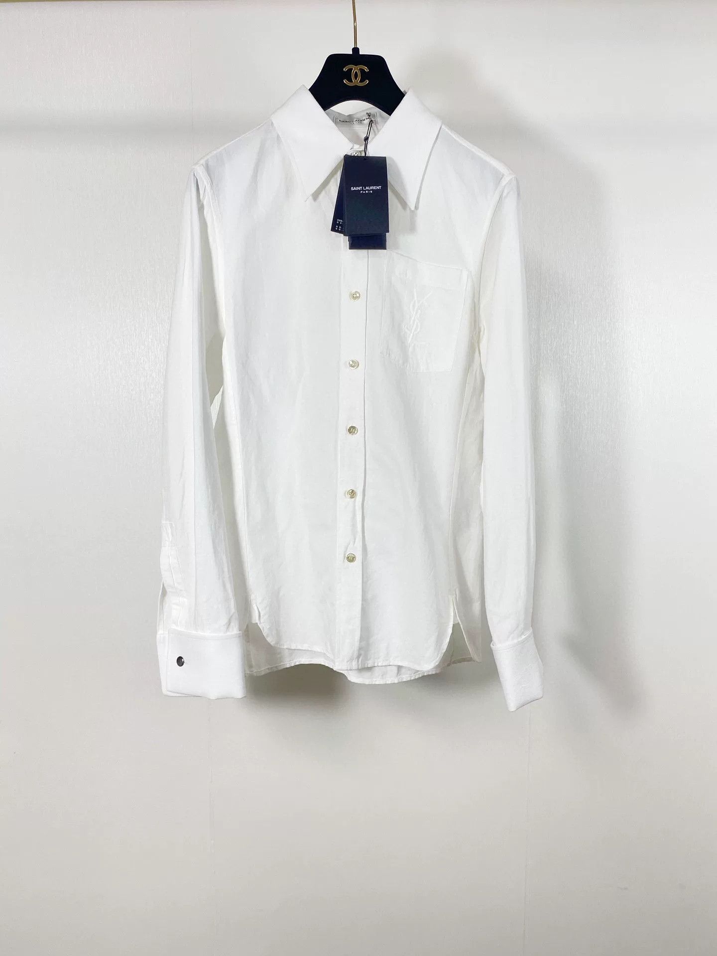 Saint Laurent Paris Saint Laurent White YSL Embroidered Shirt Size XS / US 0-2 / IT 36-38 - 1 Thumbnail