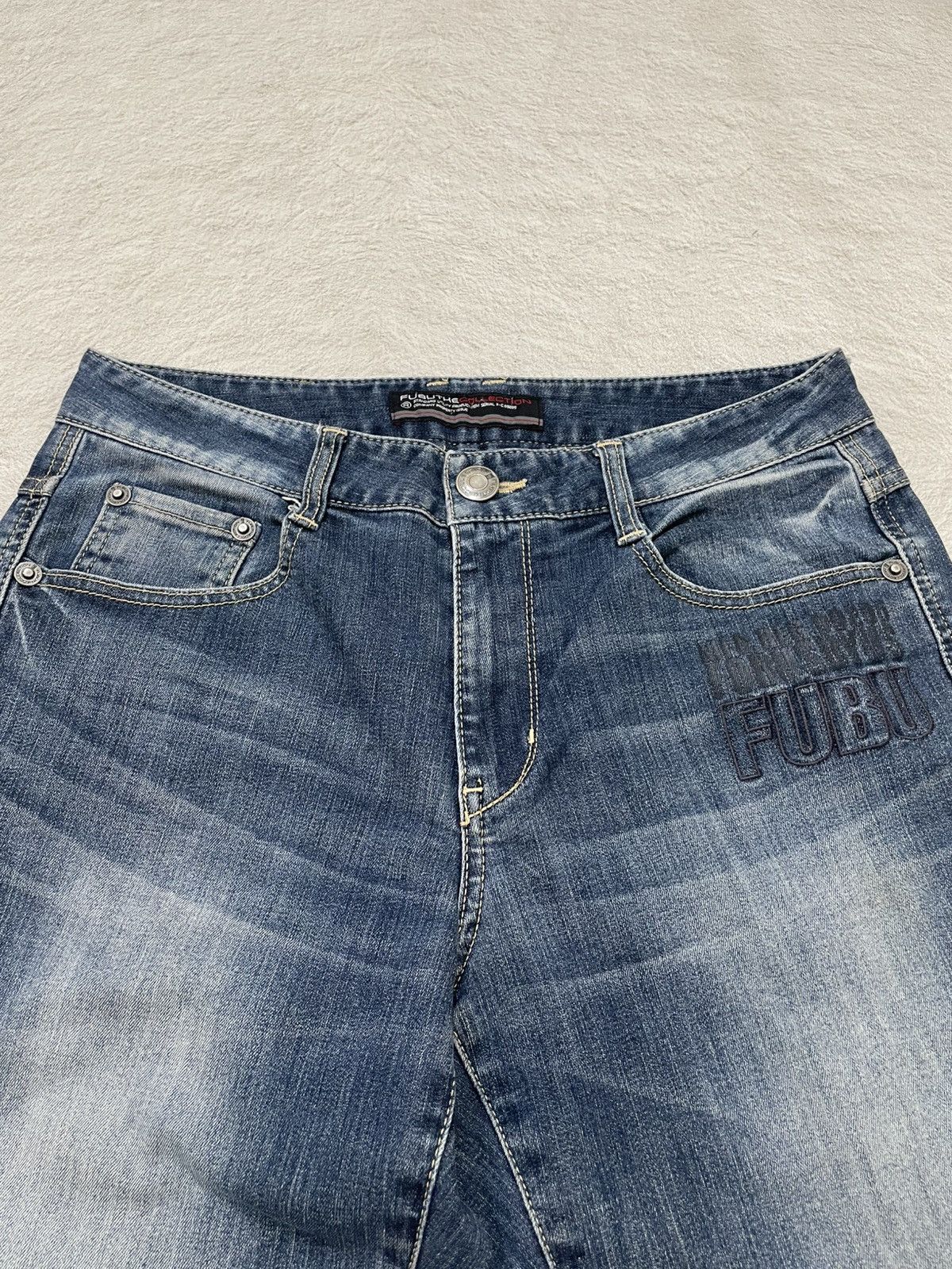 Japanese Brand 00s Fubu Embroidered Denim Japan Stonewash Y2K Size US 31 - 4 Thumbnail
