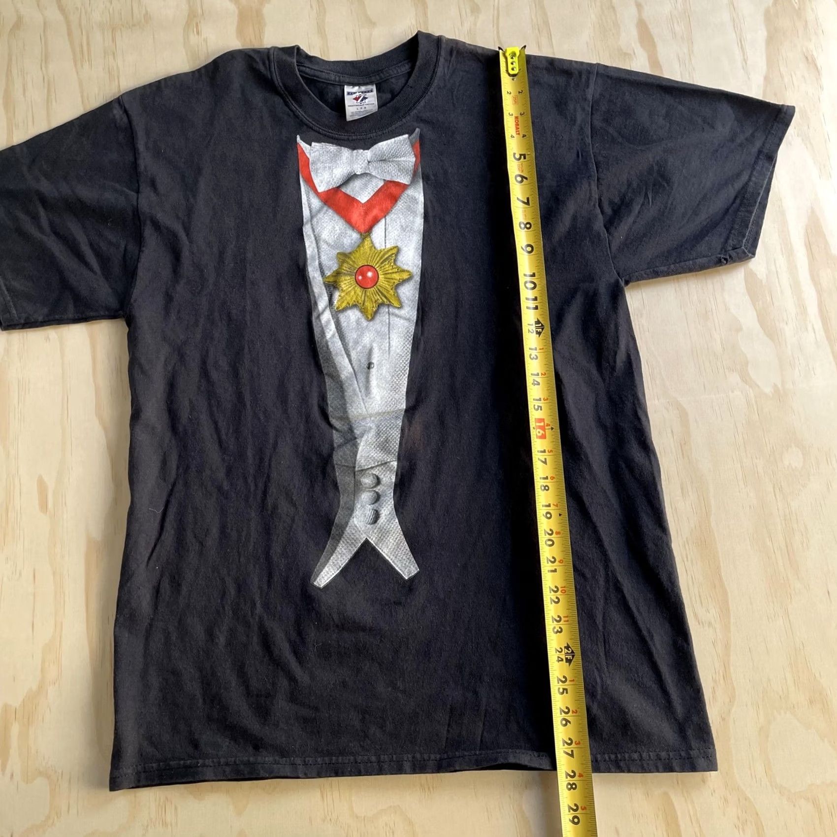 Jerzees Jerzees T-Shirt Mens Large Black Heavyweight Costume Novelty Tuxedo Graphic Crew Neck Short Sleeve Vintage (Note: Item is not vintage) Size US L / EU 52-54 / 3 - 5 Thumbnail