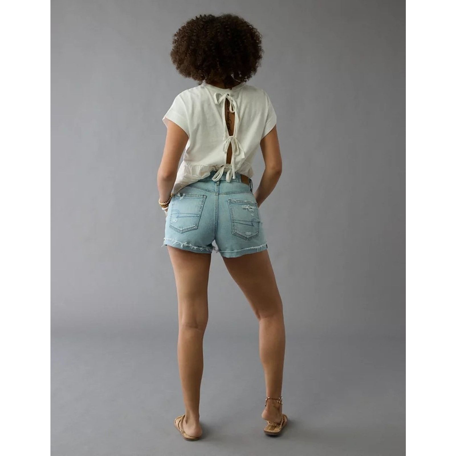 American Eagle Outfitters American Eagle Strigid Curvy Ripped Super High-waisted Size 27" / US 4 / IT 40 - 2 Thumbnail
